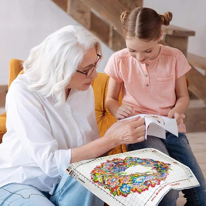 DMCVIVR Stamped Cross Stitch Kits for Adults Beginners Embroidery Kits 11CT Needlepoint Kits Cross Stitch Patterns Embroidery Patterns&Hummingbird Flowers 16x20 inch