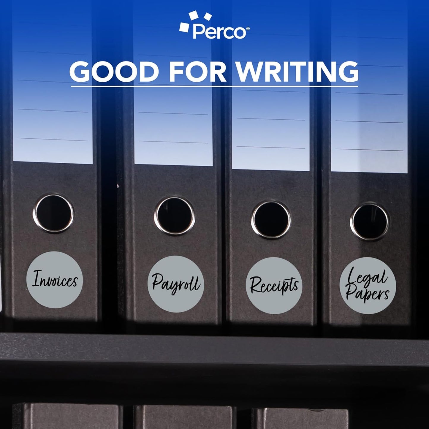 Perco Grey 3-Inch Round Circle Dot Sticker Labels with Easy Peel Perforation - 500 Labels per Roll - Strong Adhesion, Vibrant Colors for Organizing, Crafting & More - Made in USA