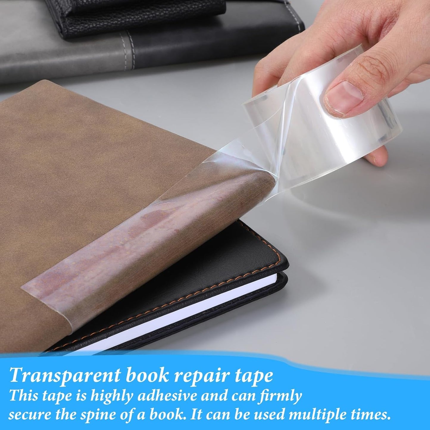 Clear Book Binding Tape 2 Inch Wide Archival Safe Acid-Free Book Repair Tape for Broken Pages Waterproof Adhesive Books Binding Tapes Material for Reinforcing Books Spines(2 Inch x 16.5 Feet)