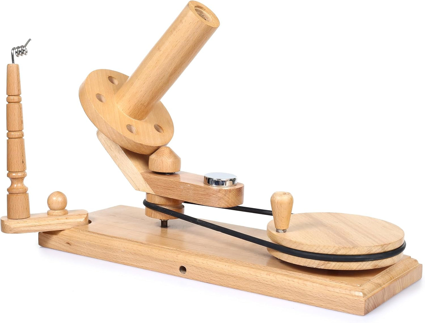 Yarn Winder – Large Handcrafted Wooden Ball Winder for Knitting, Crocheting & Weaving – Heavy-Duty Natural Beachwood Yarn Winder for 8-12 oz Yarn Cakes