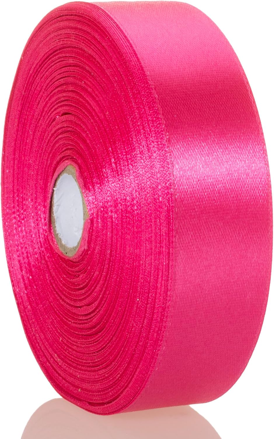 1 Inch Rose Red Solid Satin Ribbon, 50 Yards Craft Fabric Ribbon for Gift Wrapping Floral Bouquets Wedding Party Decoration