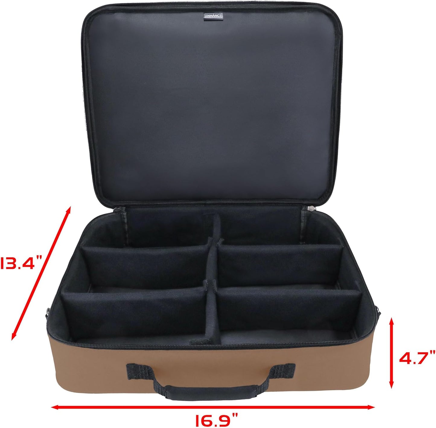 ENHANCE Designer Edition TCG Bag - MTG Shoulder Bag with Customizable Dividers & Accessory Pocket for Deck Boxes, Dice - Card Storage Compatible with Magic the Gathering, Lorcana (Tan)