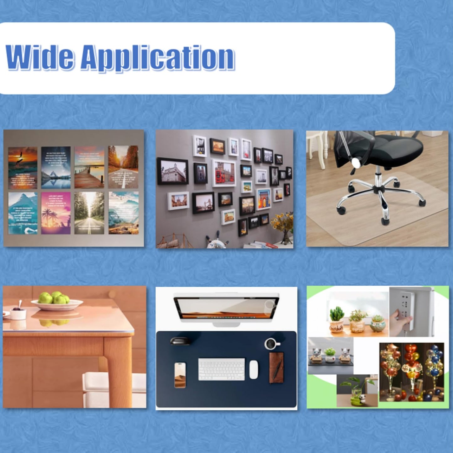 Double Sided Tape Heavy Duty, Sticky Tack Poster Stickers Picture Hanging Adhesive Strips, No Tools Wall Hanging Strips, Damage Free Clear Pre-Cut Mounting Tape, No Trace Removable Mounting Putty (80)