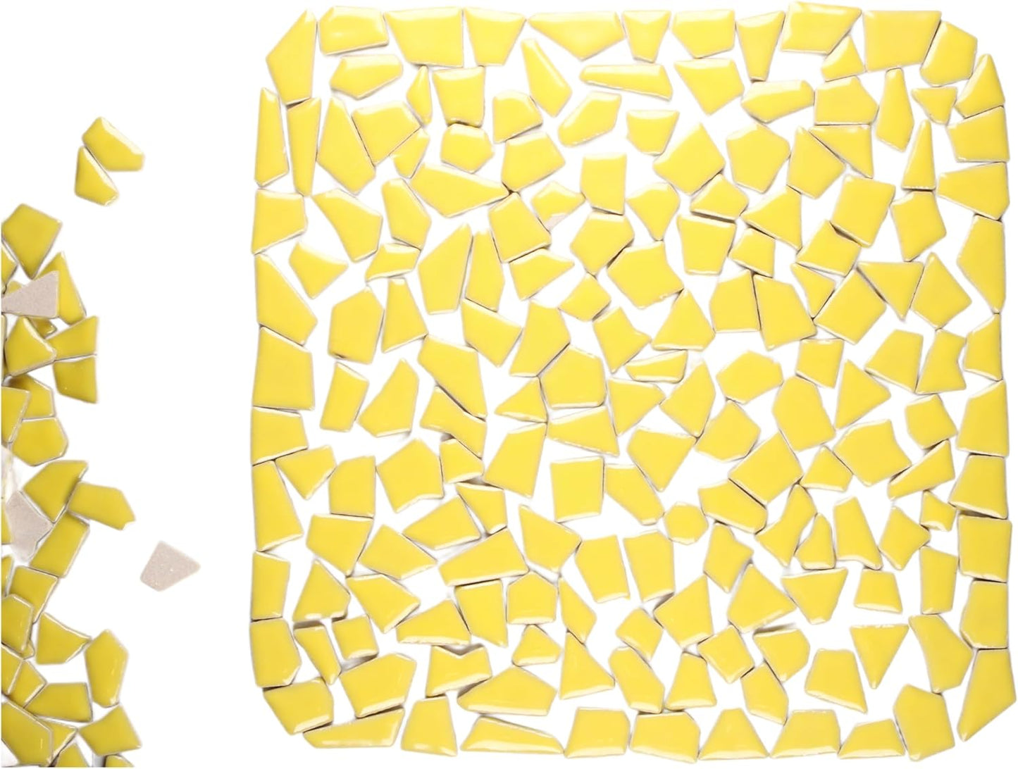 Ceramic Mosaic Tiles for Crafts & Art Projects 200 Grams Vibrant Colors Pieces Fit Together Like a Puzzle Endless Creative Ideas for Mosaic Art DIY Hobbies Small Sizes (Yellow)