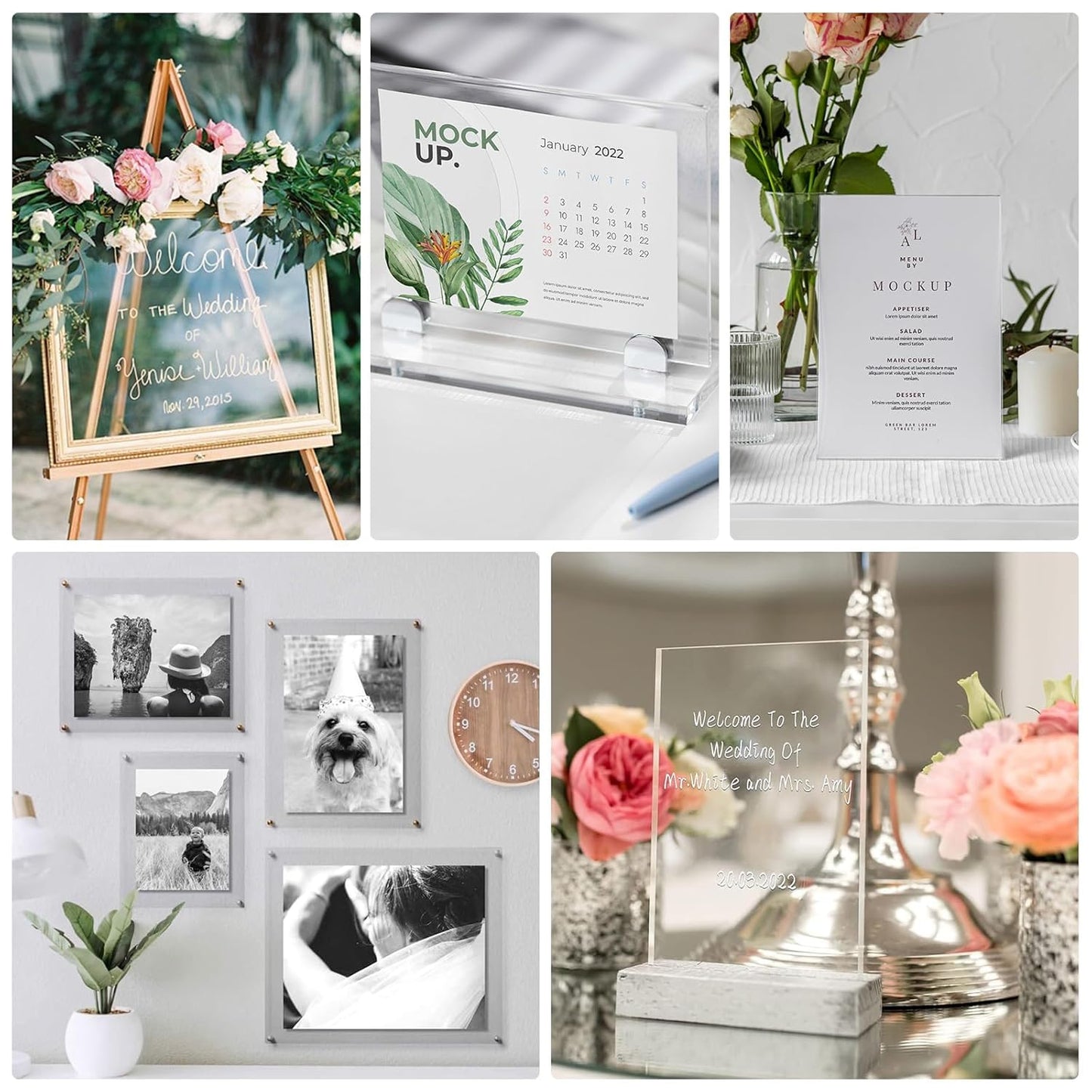 5 Pack 12โx12โ x0.02โ Clear PET/Plexiglass Sheet, Transparent Flexible Plastic Sheet 12x12, 0.02โ Clear Plastic Sheet for Crafts, Picture Frames, Painting, Sign Blank (5, 12"x12"x0.02)