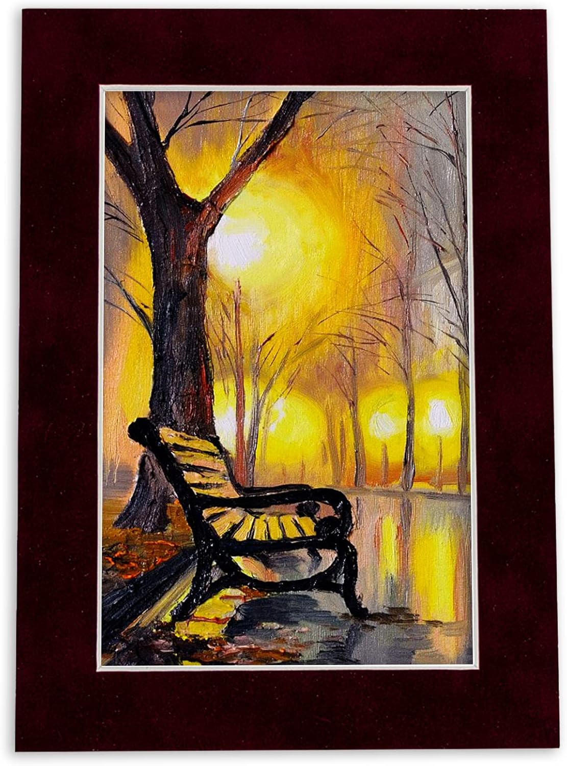 11x14 Mat Bevel Cut for 8.5x11 Photos - Acid Free Dark Red Suede Precut Matboard - For Pictures, Photos, Framing - 4-ply Thickness