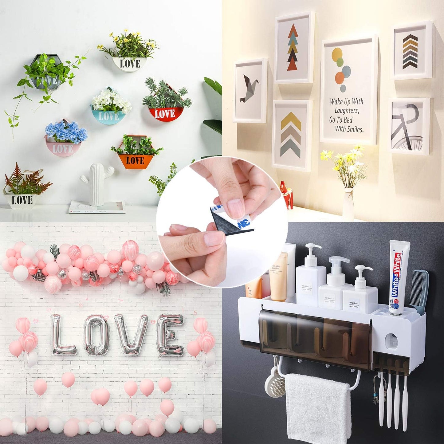 UPINS 120 Pack Double Sided Foam Tape Square Self-Adhesive Foam Tape Black Strong Tape Pads for DIY Art Crafts Supplies