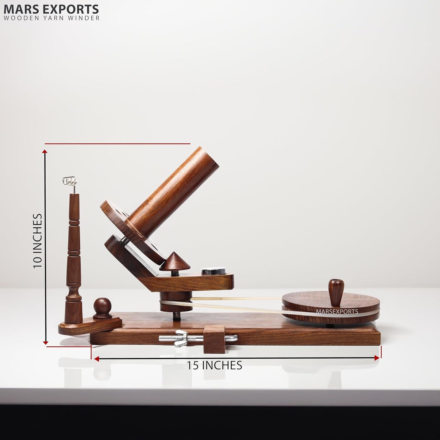 Mars Exports - Wooden Yarn Winder for Knitting and Crocheting, Wooden Yarn Swift Hand Operated Large Yarn Ball Winder, Heavy Duty Yarn Winder (ONLY Winder Rosewood)