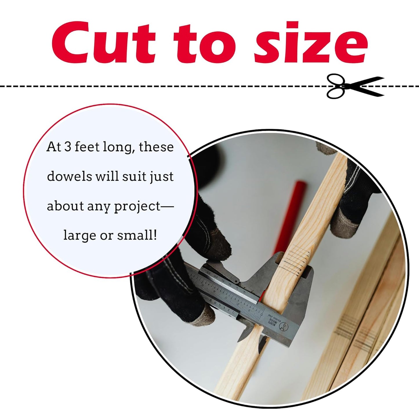 Hardwood Round Dowels (1/2" x 36", Pack of 20) | Variety of Diameters & Wood Species | Unfinished Wooden Dowel Rods for Crafts & DIY Home Projects | Curtain Rod, Macrame Supplies, Moulding, Flagpole