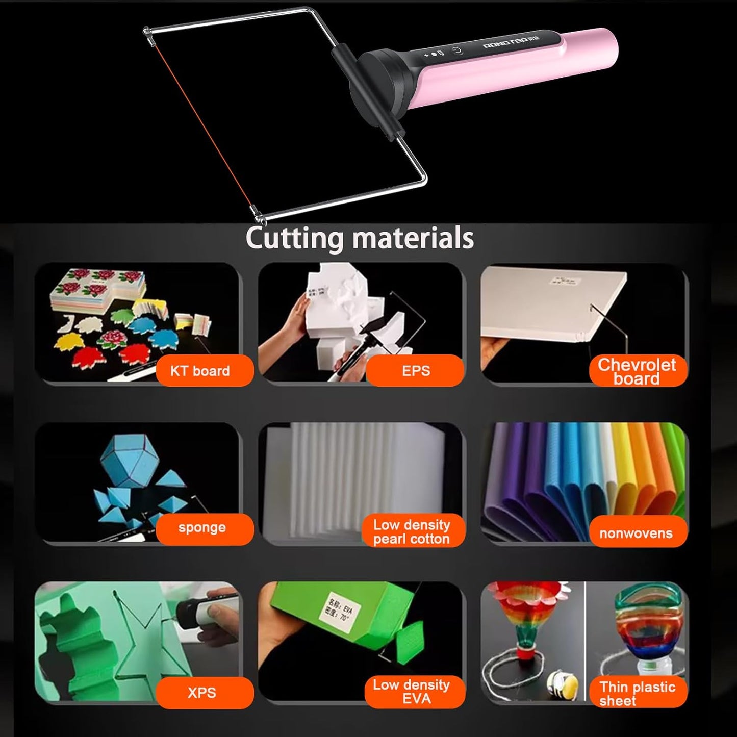 3 in 1 Hot Wire Foam Cutter Kit, Pink Foam Cutter Electric Foam Cutting Tool, Heated Foam Carving Knife Kit