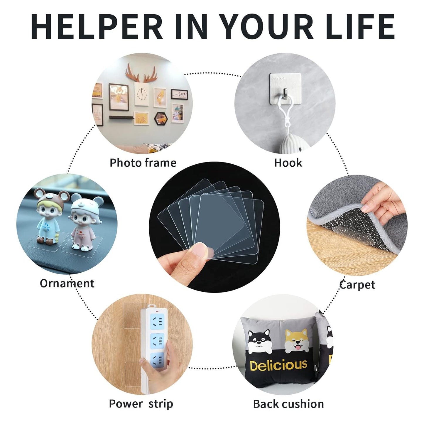 30PCS Premium Double Sided Mounting Squares Clear Tape,Heavy Duty Adhesive Pads for Pictures,Poster Hanging Strips - Strong Sticky Tack,Waterproof Adhesive for Shower,Wall Patch,Sticky Pads