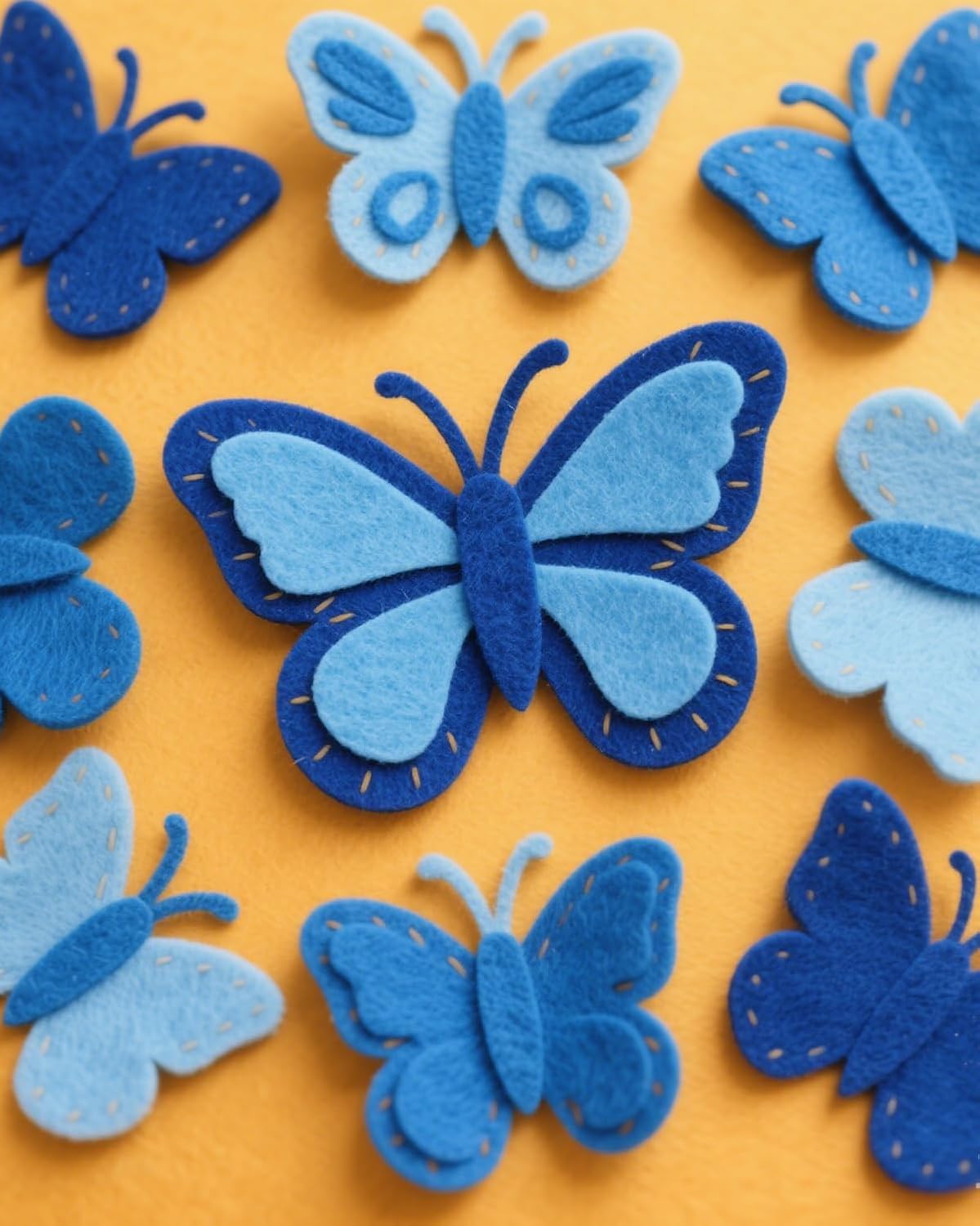 Blue Stiff Felt Sheets for Craftes, 24 Pcs 8 x 12 Inch 1mm Stiff Felt Fabric Sheet Assorted Blue Colors for Craft Supplies