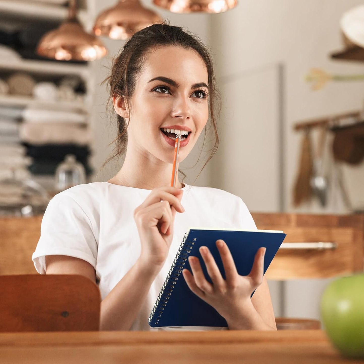 Yahenda 2 Pcs Spiral Notebook Bulk A5 Journal Lined 8.3'' x 5.5'' Writing Composition Paper Small Notepad Subject Notebook for Students Office Business Back to School Supplies (Deep Blue)