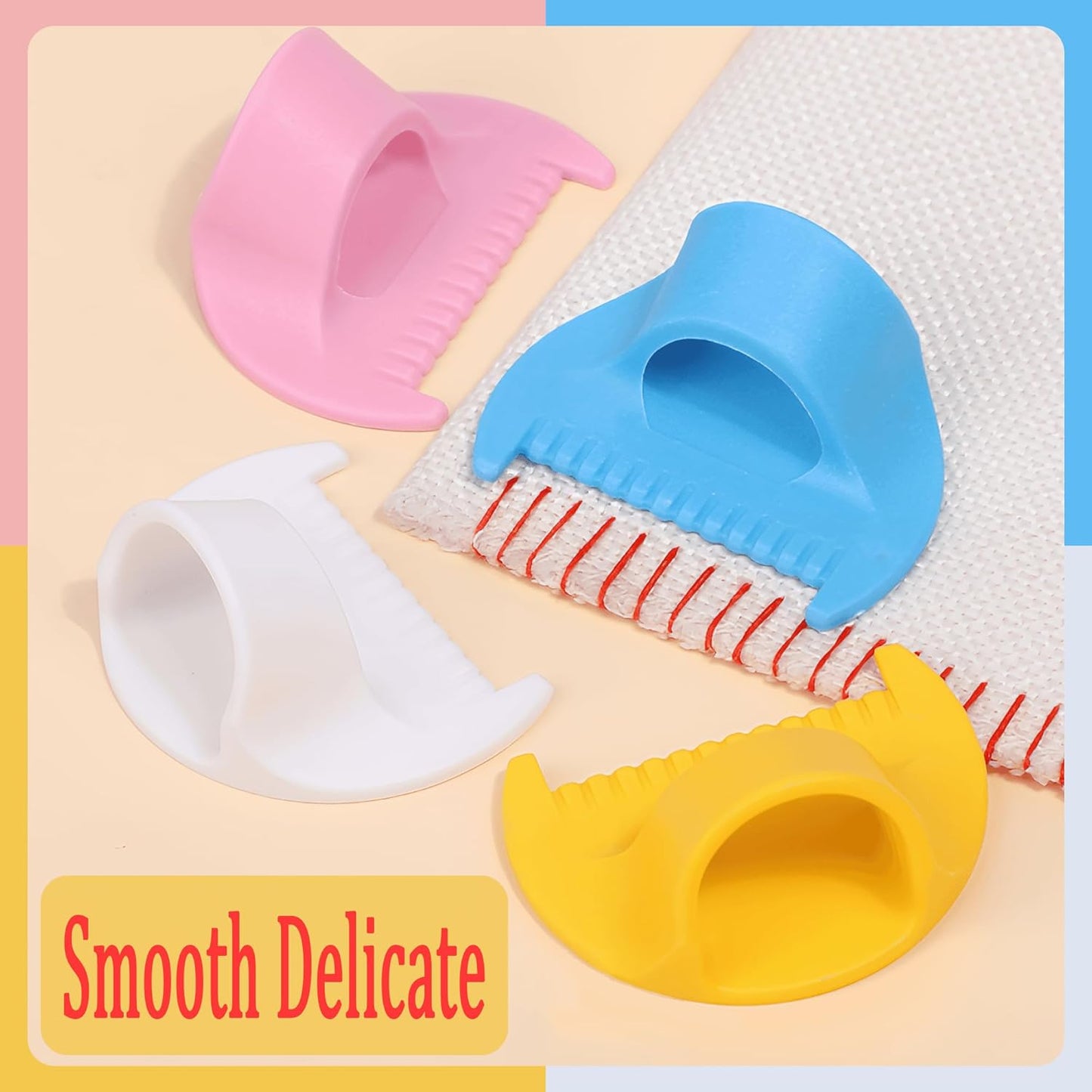 1 PCS 4mm Edge Lock Seam Guide, Mini Sewing Finger Ruler for Hand Sewing, DIY Sewing Kit Tool, Sewing Needle Gauge Measuring Guide, Pink