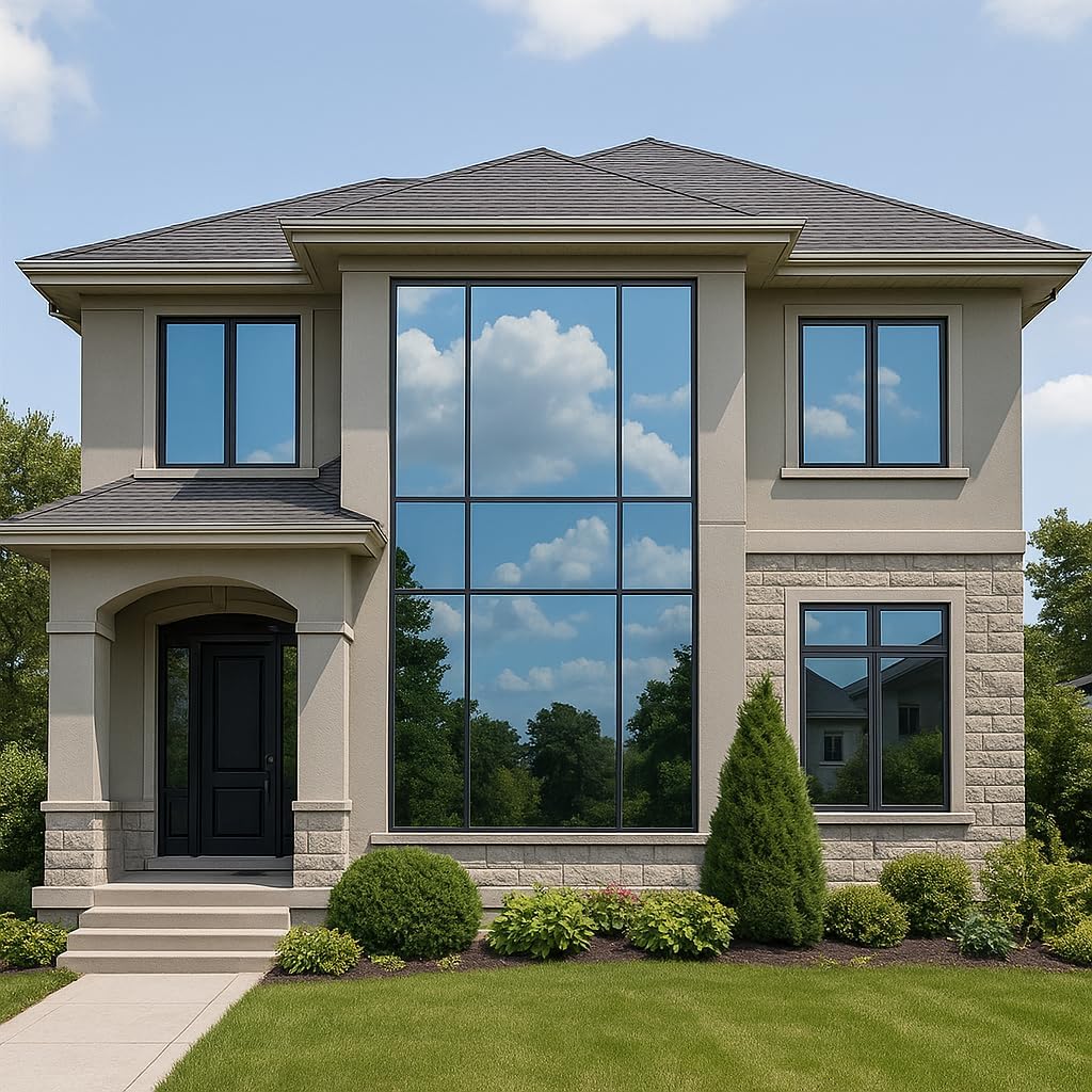 Rockrose Professional Window Tint for Home – One Way Privacy Window Film for Home Offices Heat Blocker Reflective Adhesive Mirror Tint with 99% UV Block – Blue-Silver 24 in x 25FT