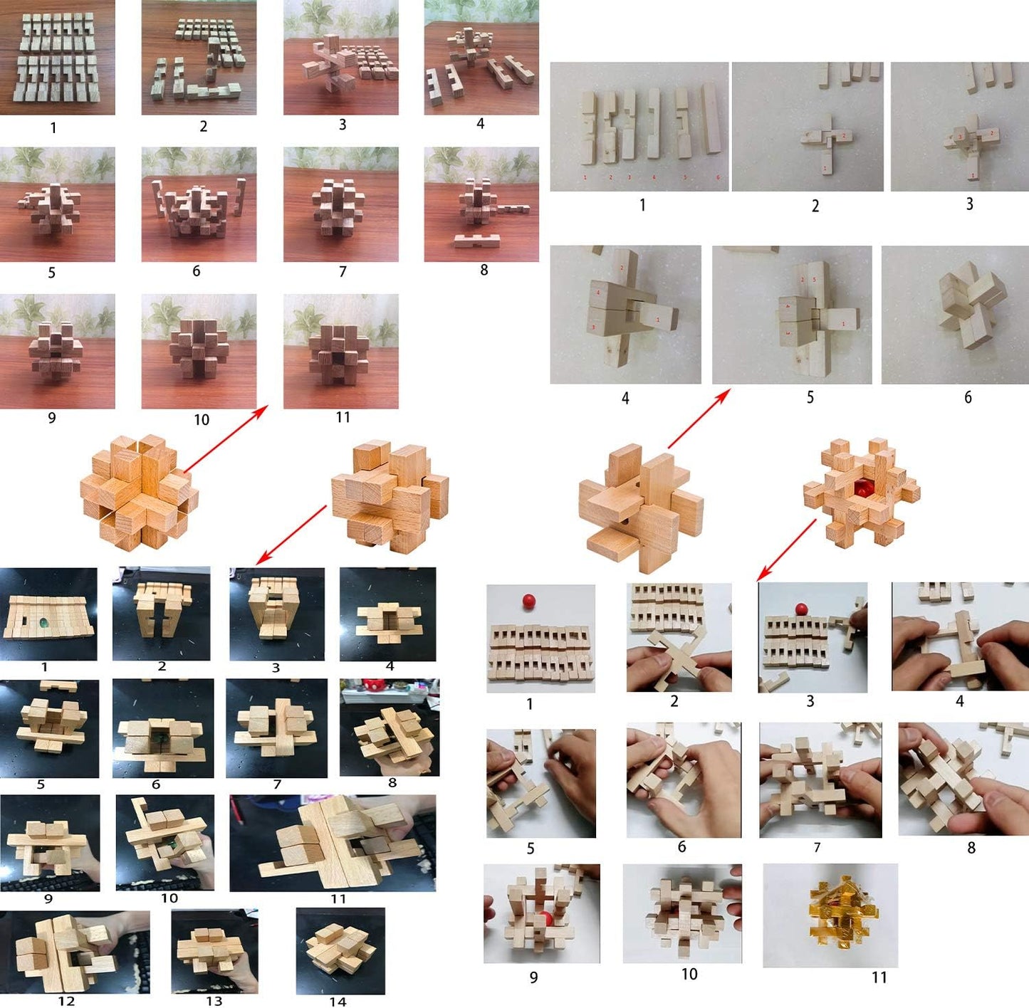 18 Pack Wooden Brain Teaser Puzzles Wooden Burr Puzzles Brain Teaser Puzzle with Gift Packing Box Magic Puzzle Games Toys for Kids and Adults by AHYUAN (Natural Wood)