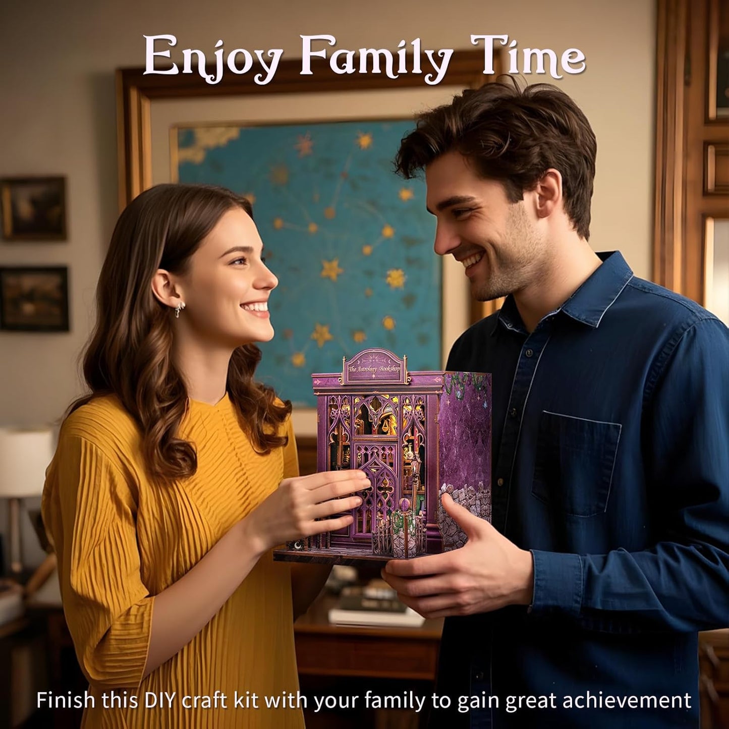 CUTEBEE Book Nook Kit - DIY Miniature House Dollhouse Kit for Adults and Teens, Booknook Tiny House Bookshelf Decor 3D Wooden Puzzle, Gifts for Family Friends (The Astrology Bookshop)