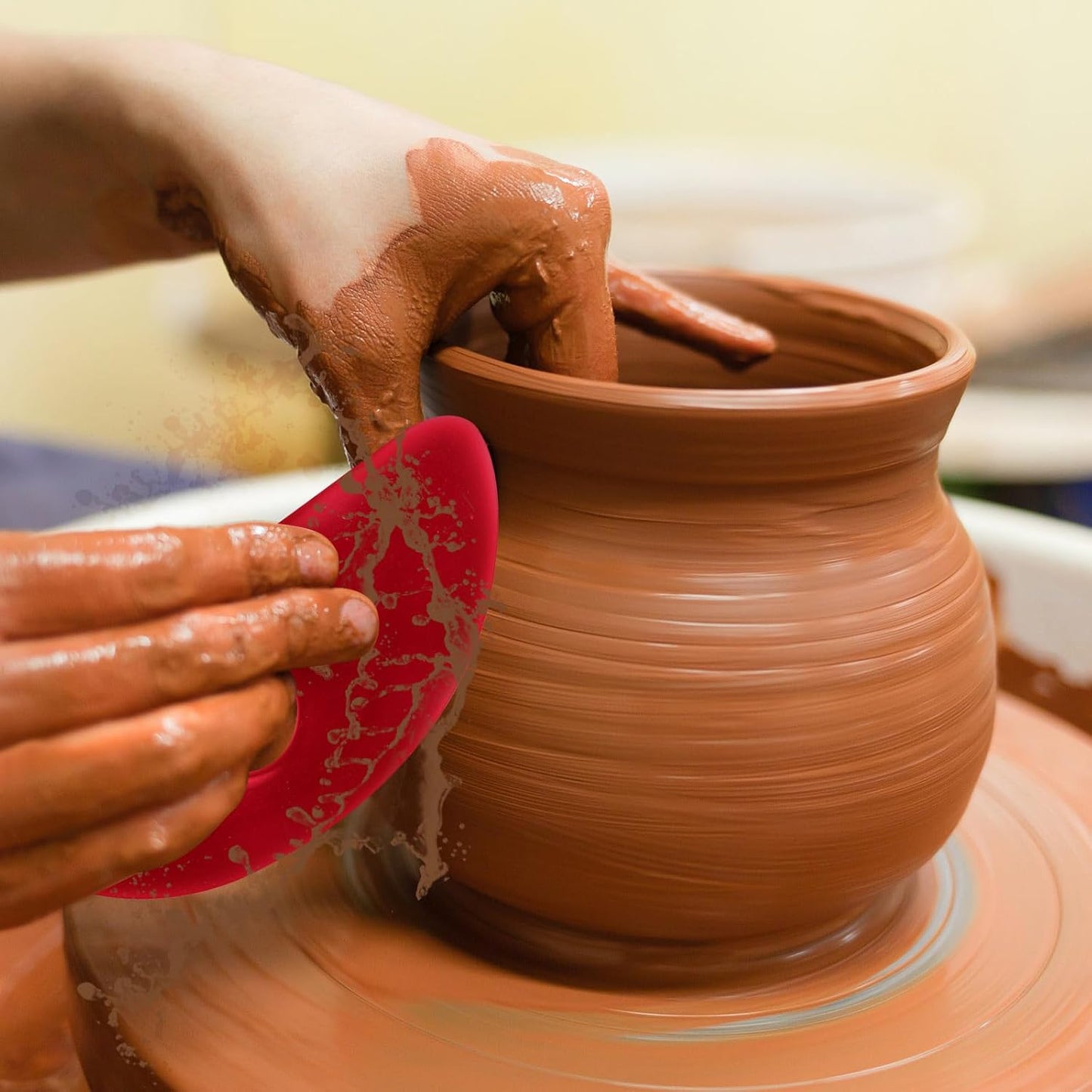 DIYOOHOMY Pottery Ribs for Pottery Tools and Clay Tools, Soft Silicone Ceramic Supplies Kit for Shapes Sculpting,Mud,Trimming,Throwing (2)