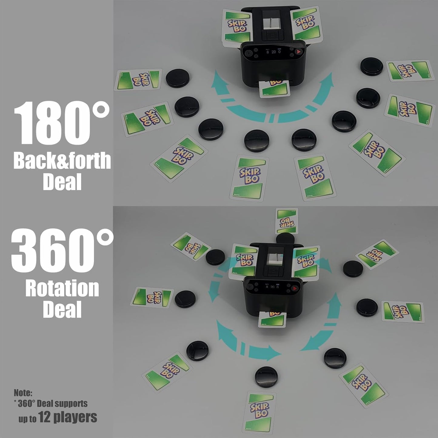 2025 New Smart 2-in-1 Automatic Card Shuffler and Dealer(Support 12 Players) + 12 Wireless Draw Buttons