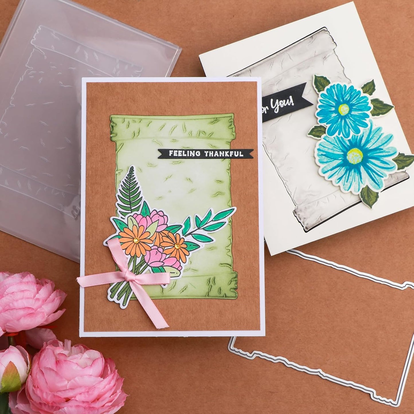 BAOFALI 3D Embossing Folder for Card Making,Book Shape Plastic Texture Fades Embossing Folder Template for Scrapbooking Cardstock Album DIY Decoration Paper Crafting 6.3x4.5inch