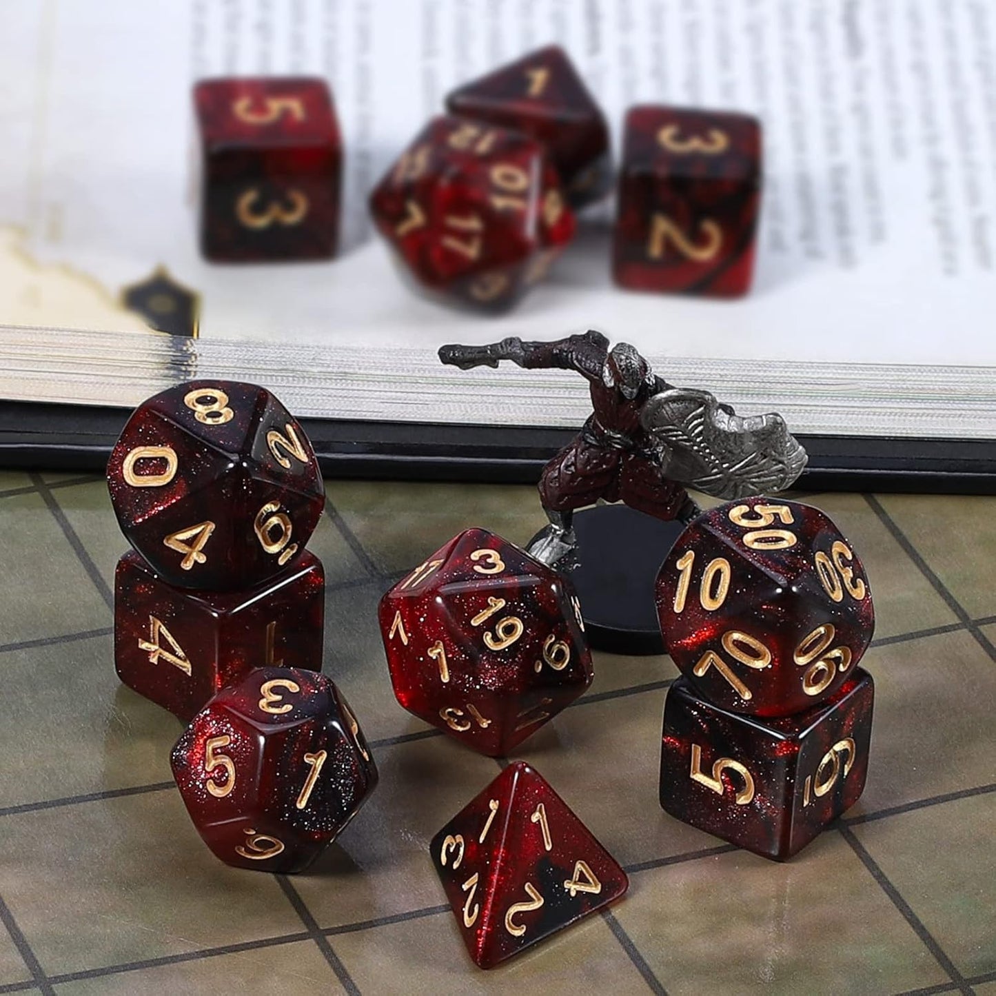 CiaraQ DND Dice Sets - 2 X 11 Polyhedral Dice (22pcs) for Dungeons and Dragons, Role Playing Table Game.