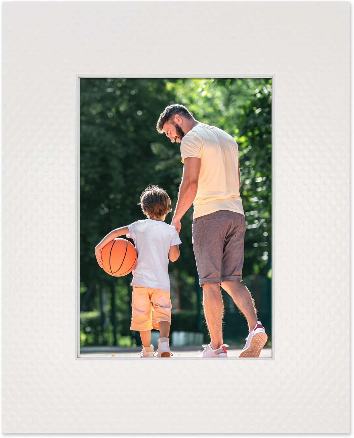 Pack of Ten 11x14 Mats Bevel Cut for 8.5x11 Photos - Acid Free Golf Ball Texture Precut Matboards for Pictures, Photos, Framing - 4-ply Thickness