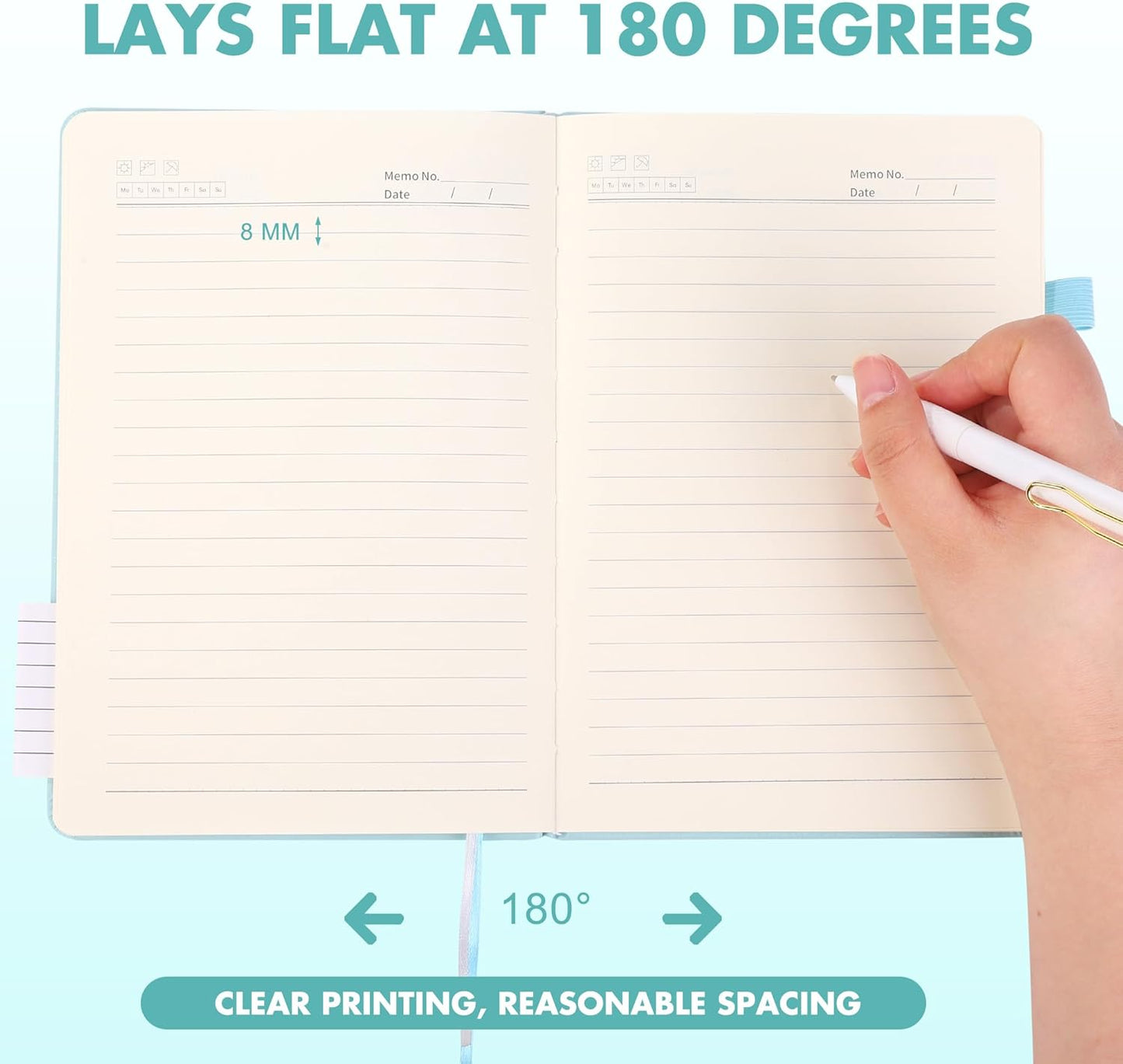 Aodaer 30 Set Lined Notebook Journals with Pens A5 Notebooks 100 GSM College Ruled Hardcover Notebook PU Leather Notepad with Pen Holder for Office School, 5.7 x 8.3 Inches, Light Multicolor