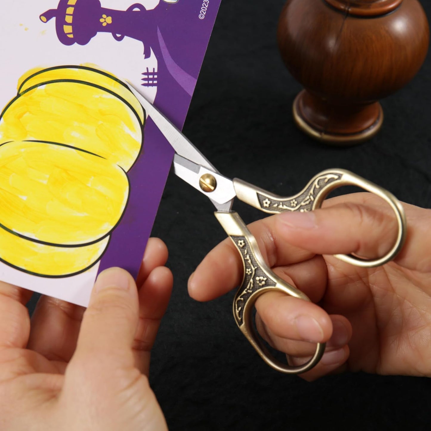 Small Craft scissors-5 Inch Vintage Precision Scissors-Ultra Sharp Blade Shears,scotch scissors for Office Home School Sewing Fabric Craft Hair trimming,Facial,Beard,Eyebrow (Bronze)…