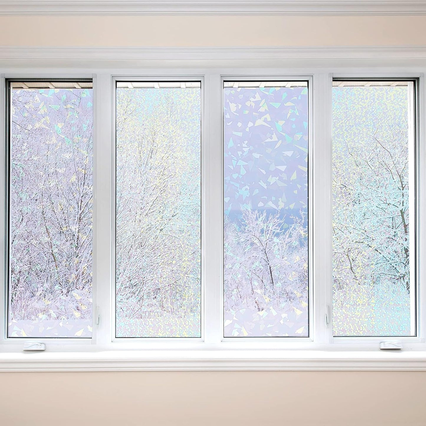 36 Sheets Holographic Sticker Paper Clear A4 Vinyl Sticker Paper Self Adhesive Waterproof Transparent Film Gem Rainbow Star Patterns, 11.7 x 8.3 Inch (Gem, Dot)