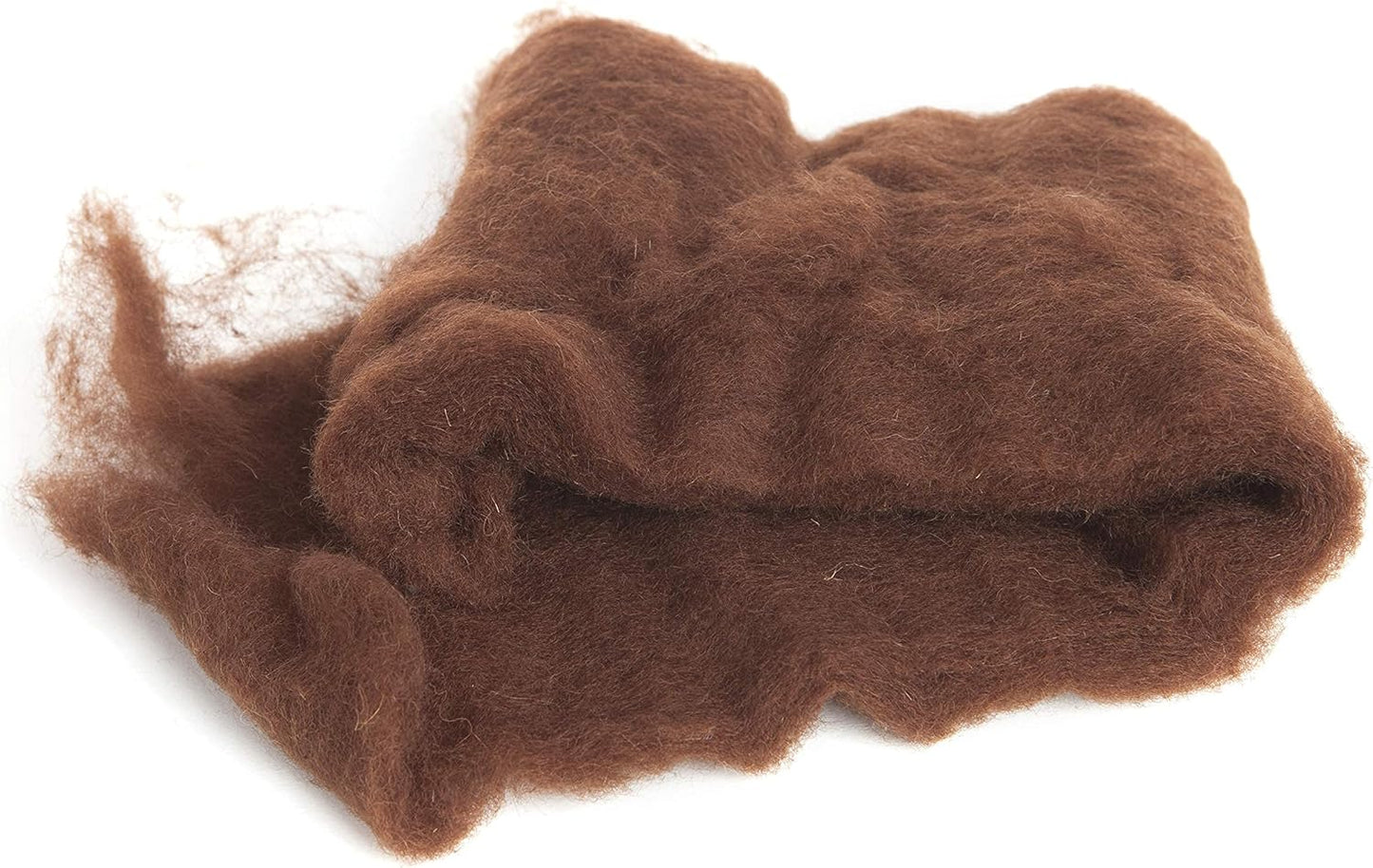 Desert Breeze Distributing Maori Wool Carded Batting, 100% Natural New Zealand Wool Made by DHG in Italy for Needle Felting, 3.5 OZ, 27 Micron, Color Chestnut Brown