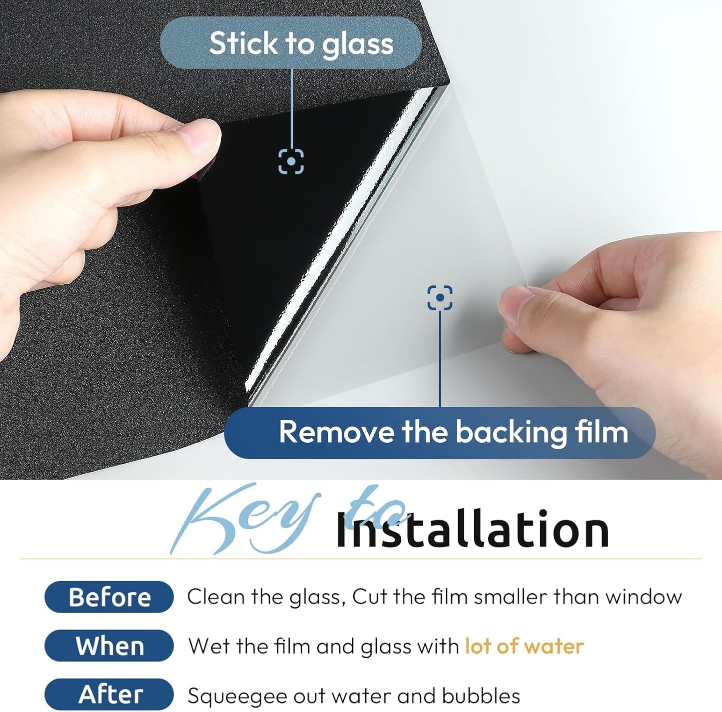 rabbitgoo Blackout Window Film, Sun Heat Blocking Privacy Cover for Glass, Removable Opaque Room Darkening Dark Black Out Window Covers Tint Shades for Home Day Sleep Light Blocker 17.5 x 157 Inches