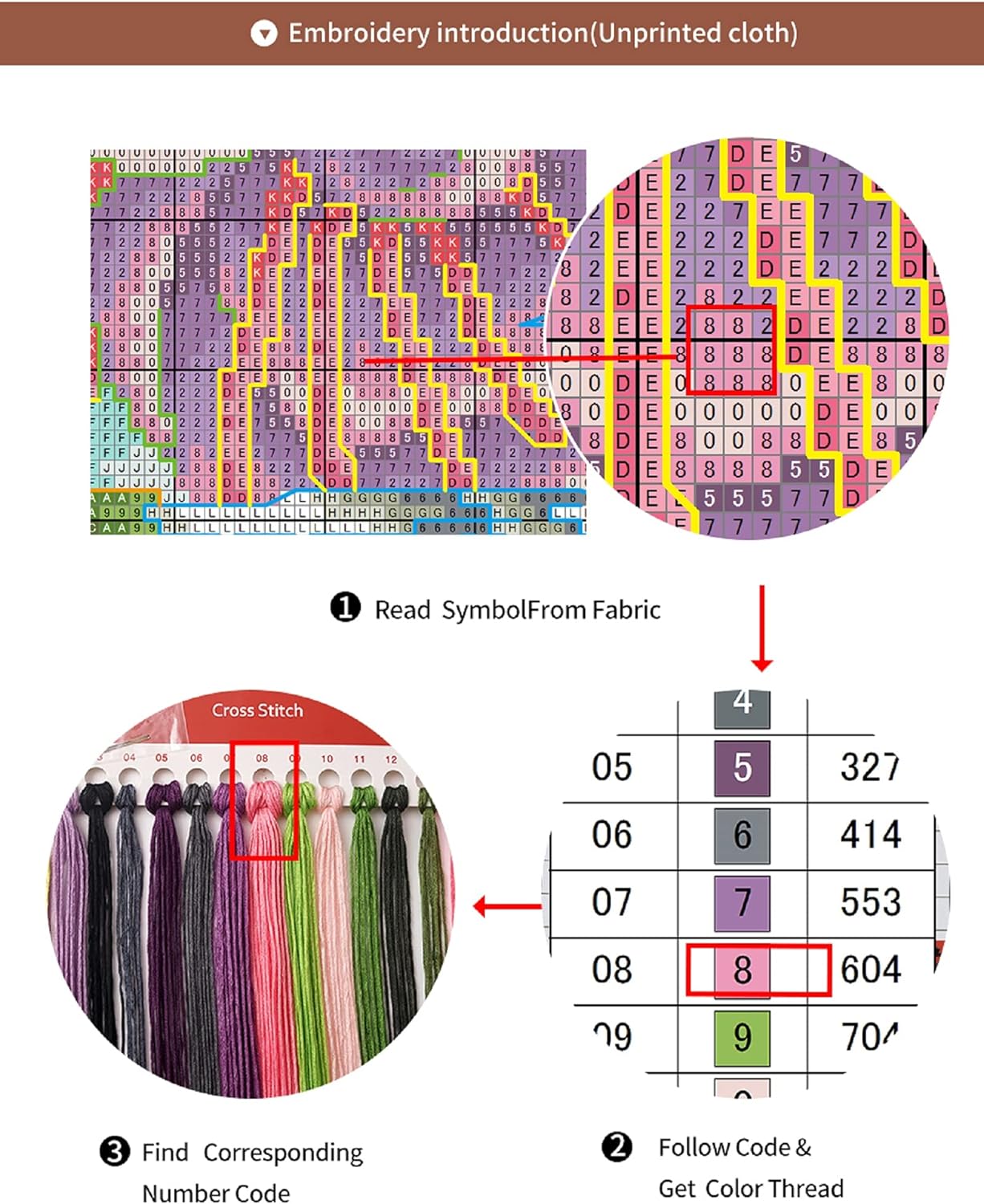Joyhoor Cross Stitch Kits for Beginners Stamped Cross-Stitch Supplies Needlework preprint Embroidery Kits for Adults DIY Needlepoint Kits Embroidery Patterns 11CT-Flower owl 18x18 inchs