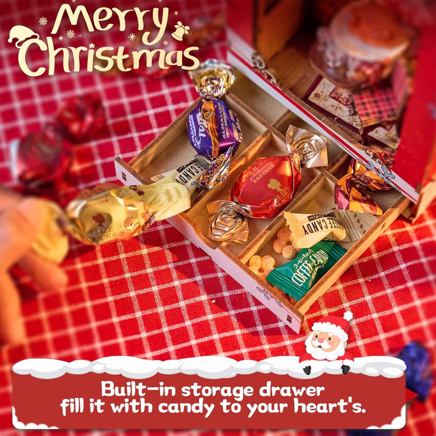 Book Nook Kit, DIY Miniature House Kit Book Nook, 3D Wooden Puzzle Bookshelf Insert Bookends DIY Model Building Kits for Adults Teens Creative (Songs of The Snowy Night)