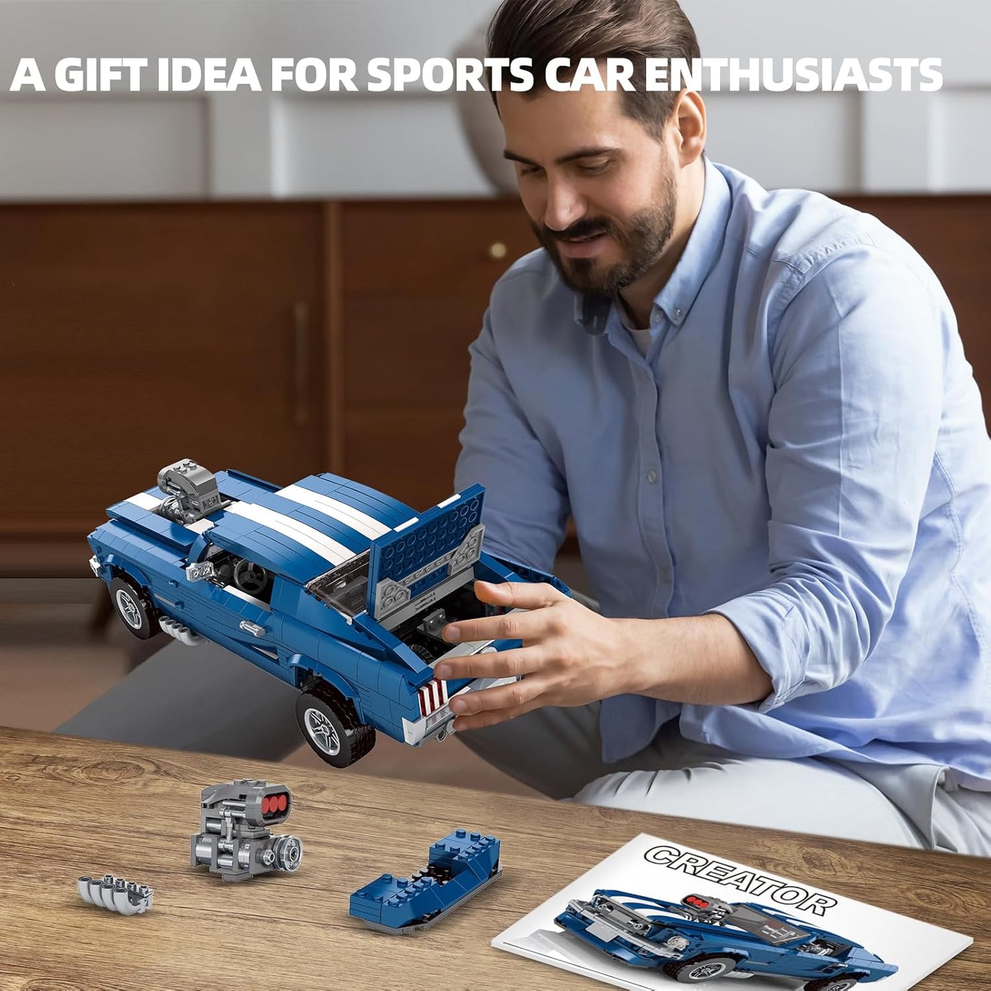 Creater Expert GT 1976 Building Blocks Toys - Compatible with Lego Car Adults Challenging, Advanced Collector's Car Model, Home and Office Display, Collectible Gift for Adults and Teens