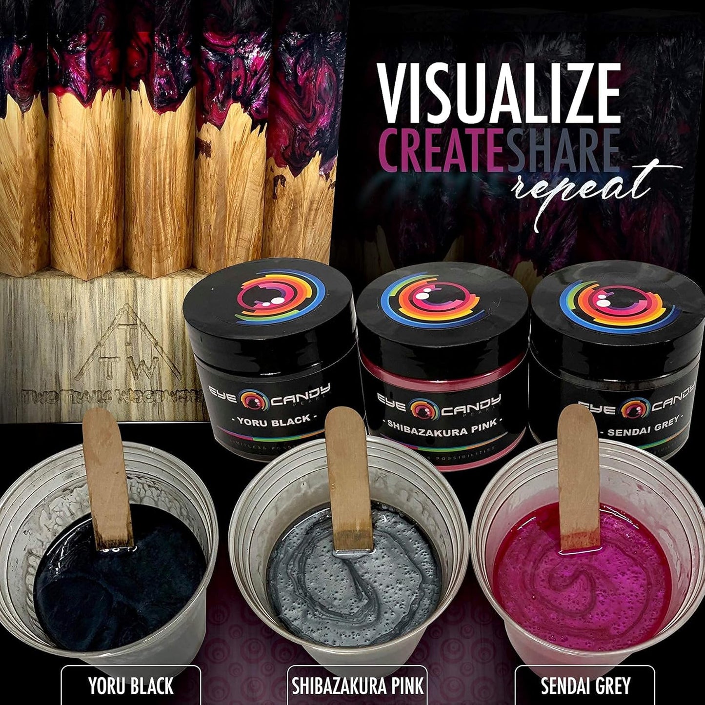 Eye Candy Pigments Premium Grey Mica Powder - Sendai Grey (25gr) - for Epoxy, Resin, Soap, Paint, Woodworking, Acrylic Pouring, Bath Bombs, Fishing Lures - DIY Arts and Crafts Additive