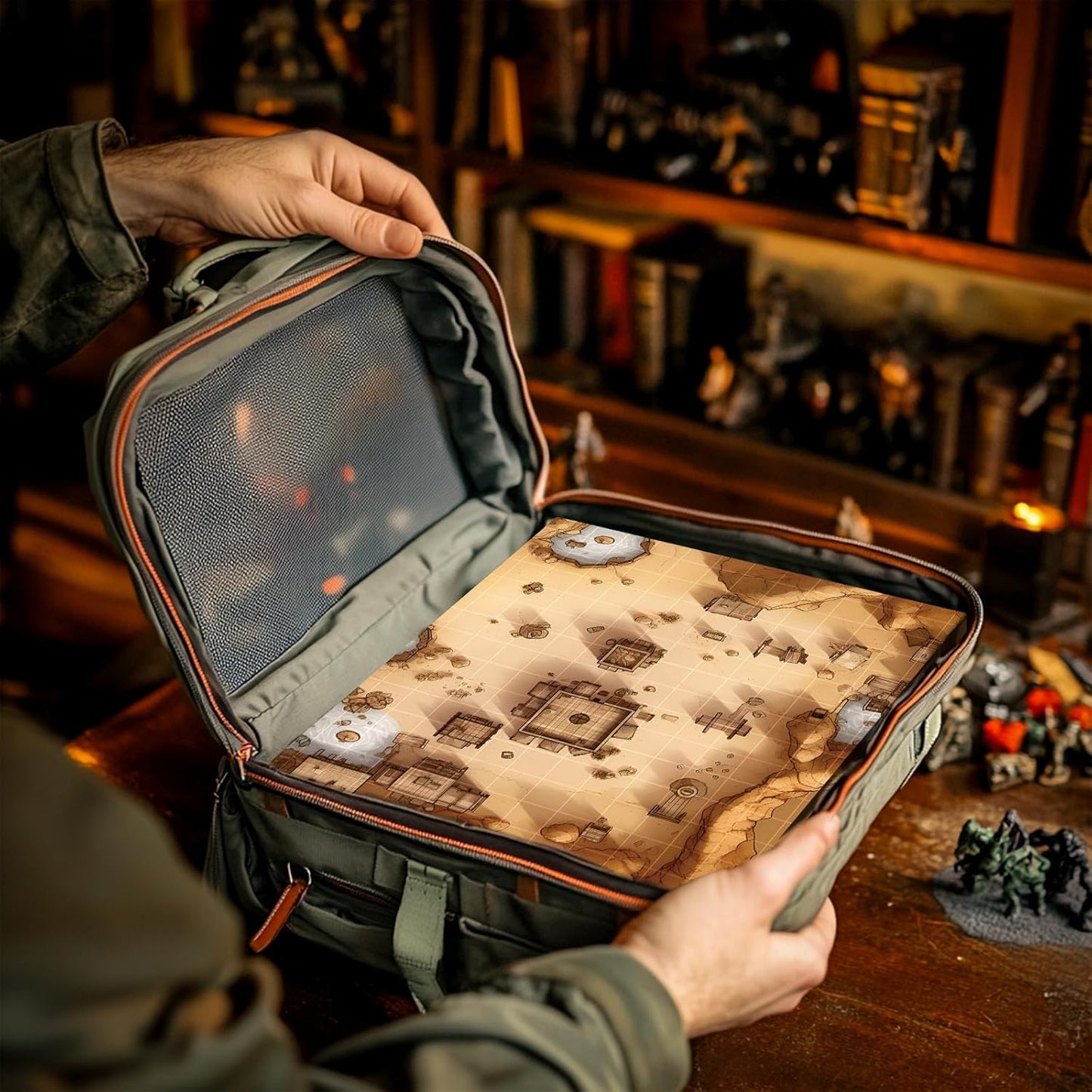 CZYY Foldable Battle Mat with DM Screen, Game Tokens, Dice Set, Markers - 2-Sided Wet & Dry Erase Terrain, Ultimate DND Starter Set, Accessories, Gift for Dungeon Master & Player