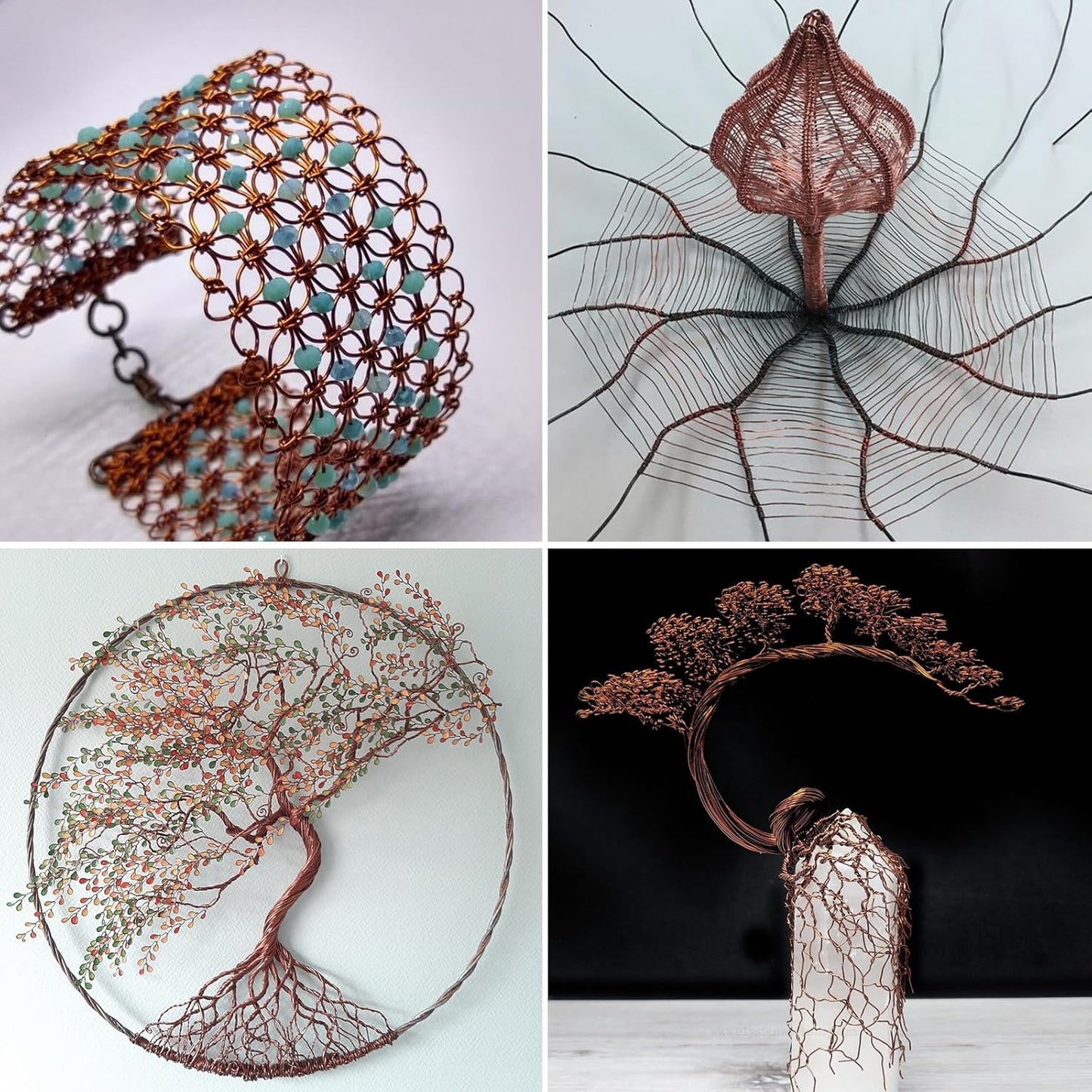 328FT Jewelry Wire 26 Gauge Tarnish-Resistant Copper Beading Wires Roll Bulk for DIY Crafts Jewelry Making, Red Brown