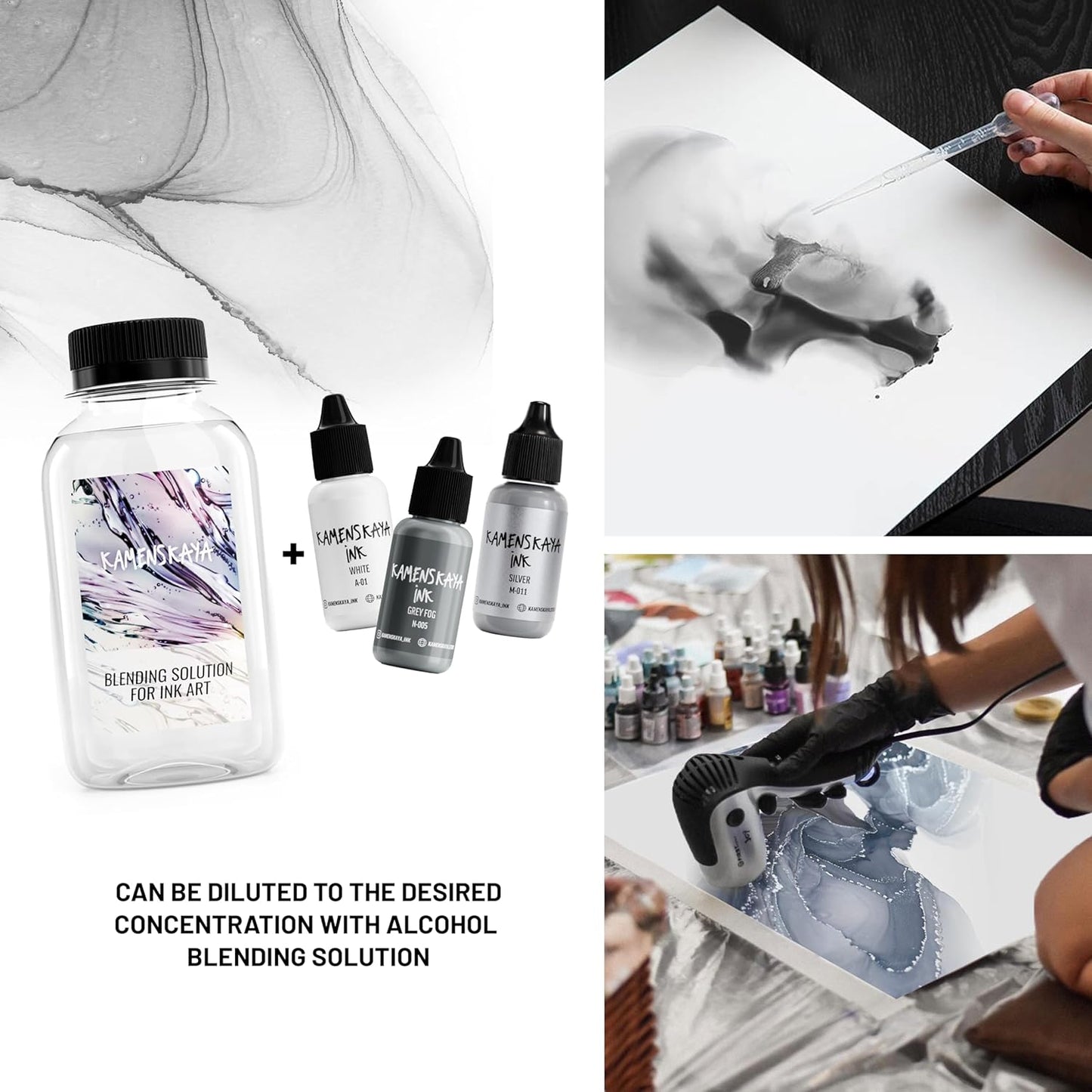 Alcohol Ink Set #14: Matched Color Combination of Alcohol Inks, 4 pcs. 0.51 fl oz (15 ml) Each