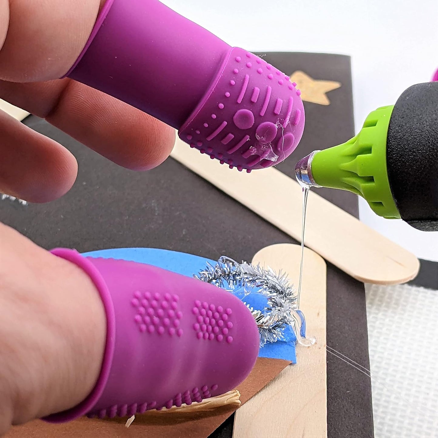 Comfortable Soft Thimble | THIK-Grip Edition | Small (1) - Medium (1) - Large (1) | Set of Large Sturdy Sewing Needles with Holder (1)