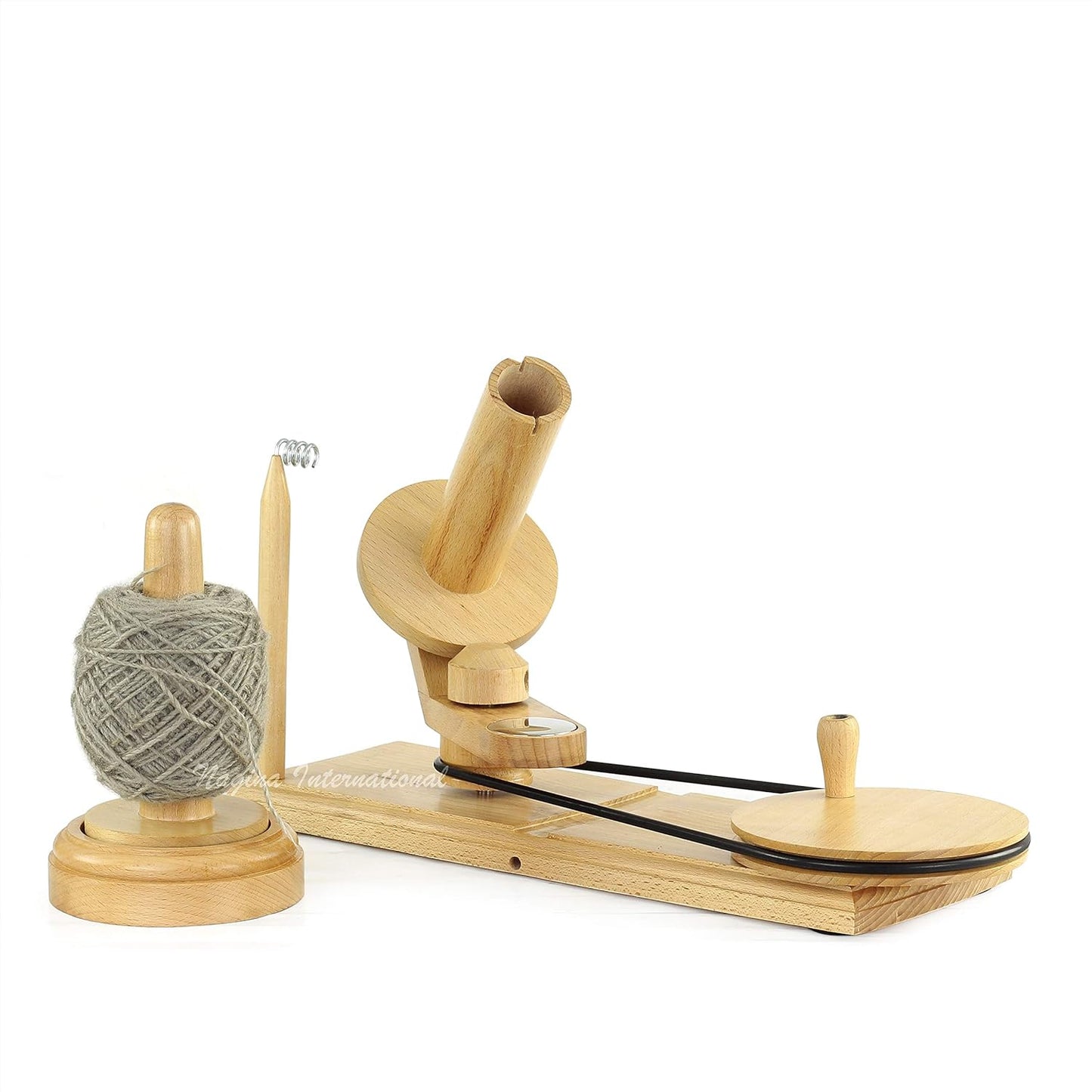 Wooden Handcrafted Heavy Duty Wooden Yarn Ball Winder - Premium Crafted Knitting Crocheting Accessories & Combo Set - Table Top Yarn Swift (Steam Beech Wood)