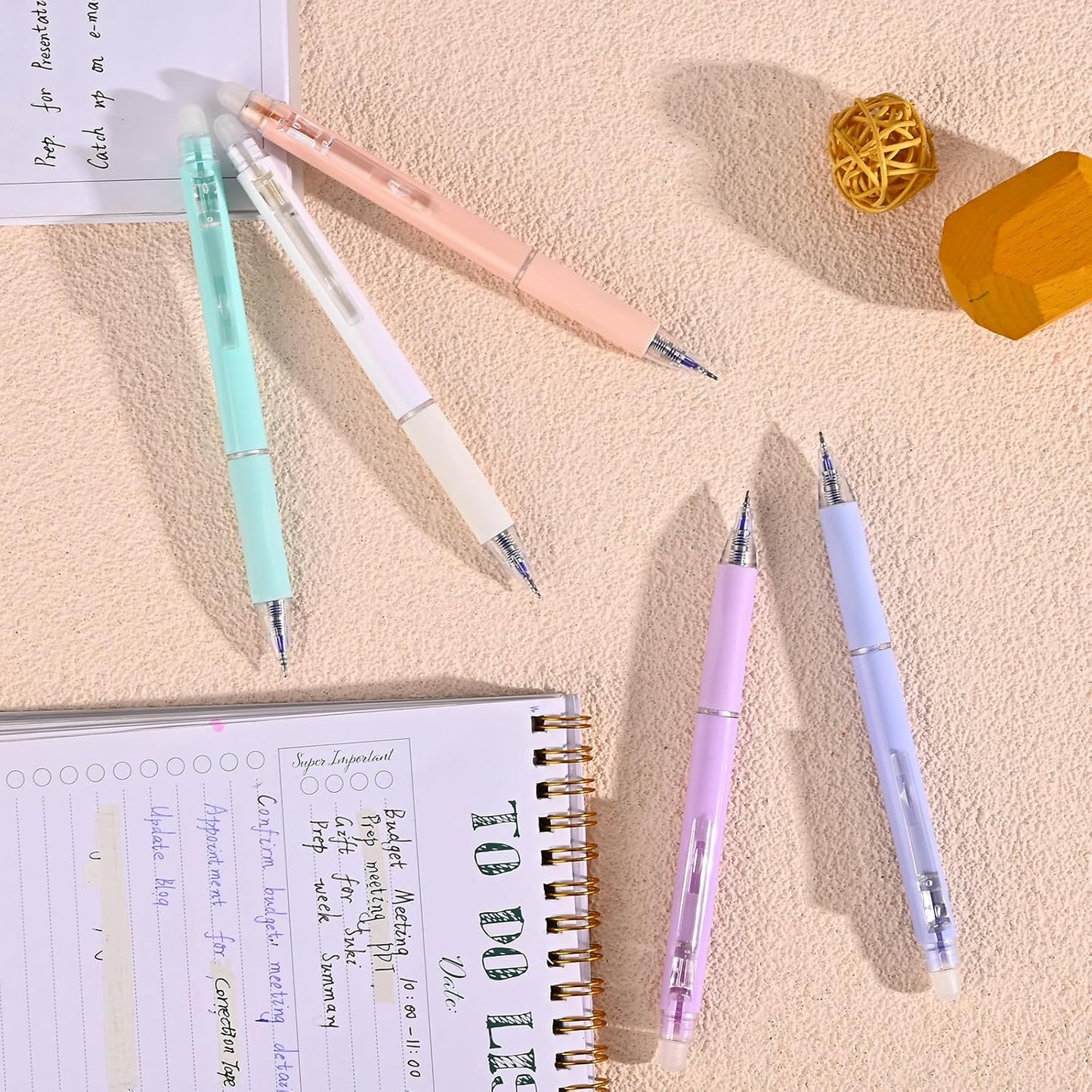 Temiary 10 Pcs Retractable Erasable Gel Pens, Fine Point 0.5 mm, Make Mistakes Disappear, Smooth Writing Gel Pen with Eraser for Journaling Note Taking Marking Planner Crossword Puzzles (Blue Ink)