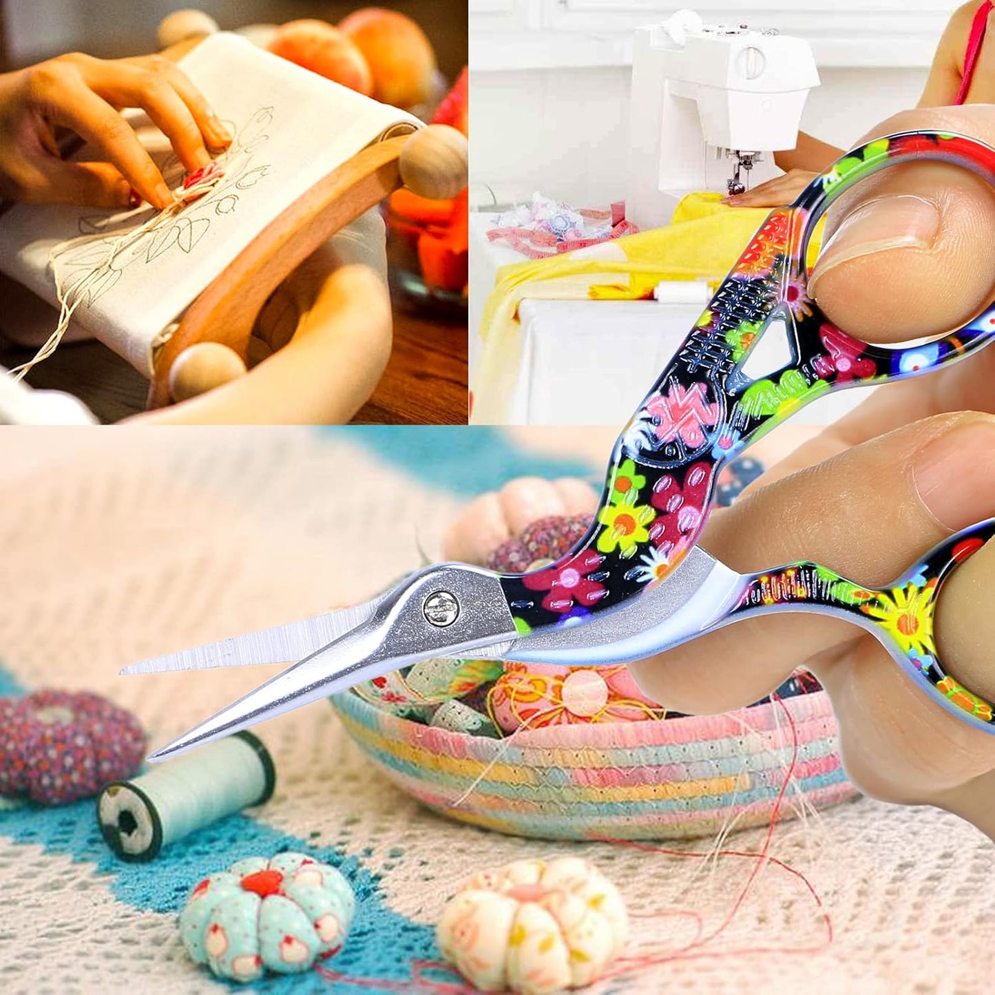 BIHRTC 3.6 Inch Bird Sewing Scissors Sewing Embroidery Scissors with Case Small Stainless Steel Sharp Pointed Tip for Household Office Home Needlework DIY Art Handcraft Tool