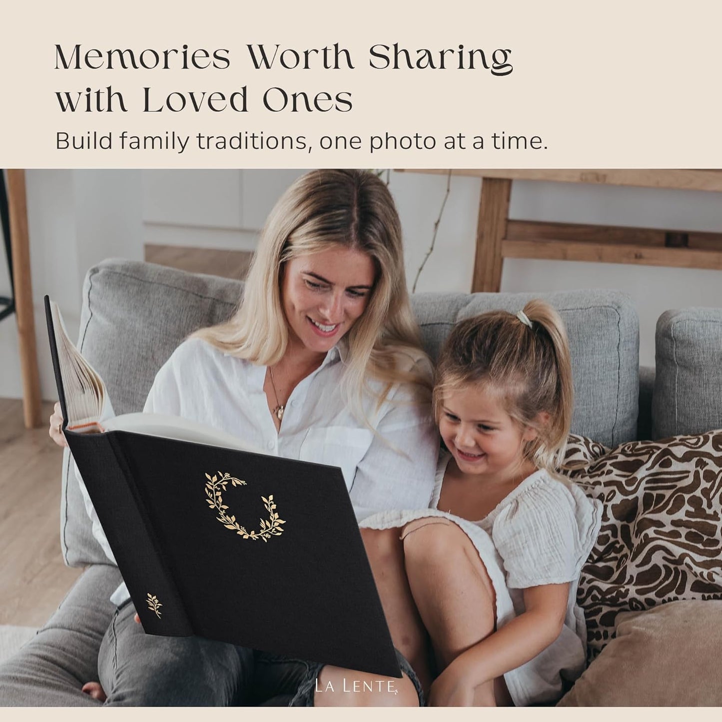 Premium Scrapbook Album – Photo Album with Writing Space – 100 Pages for Multiple Sizes 4x6, 5x7, 6x8, 8x10 – Holds 500 Photos – Wedding, Baby, Travel & Family Memories