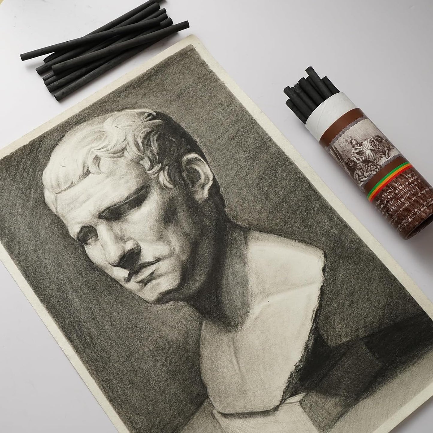 25 PCS Willow Charcoal Sticks, Ideal for Artists, Beginners, Students, Perfect for Sketching, Drawing, Shading, and Fine Art, 5.7 Inches Long, 2-4,4-5,5-7,7-9 (7-9)