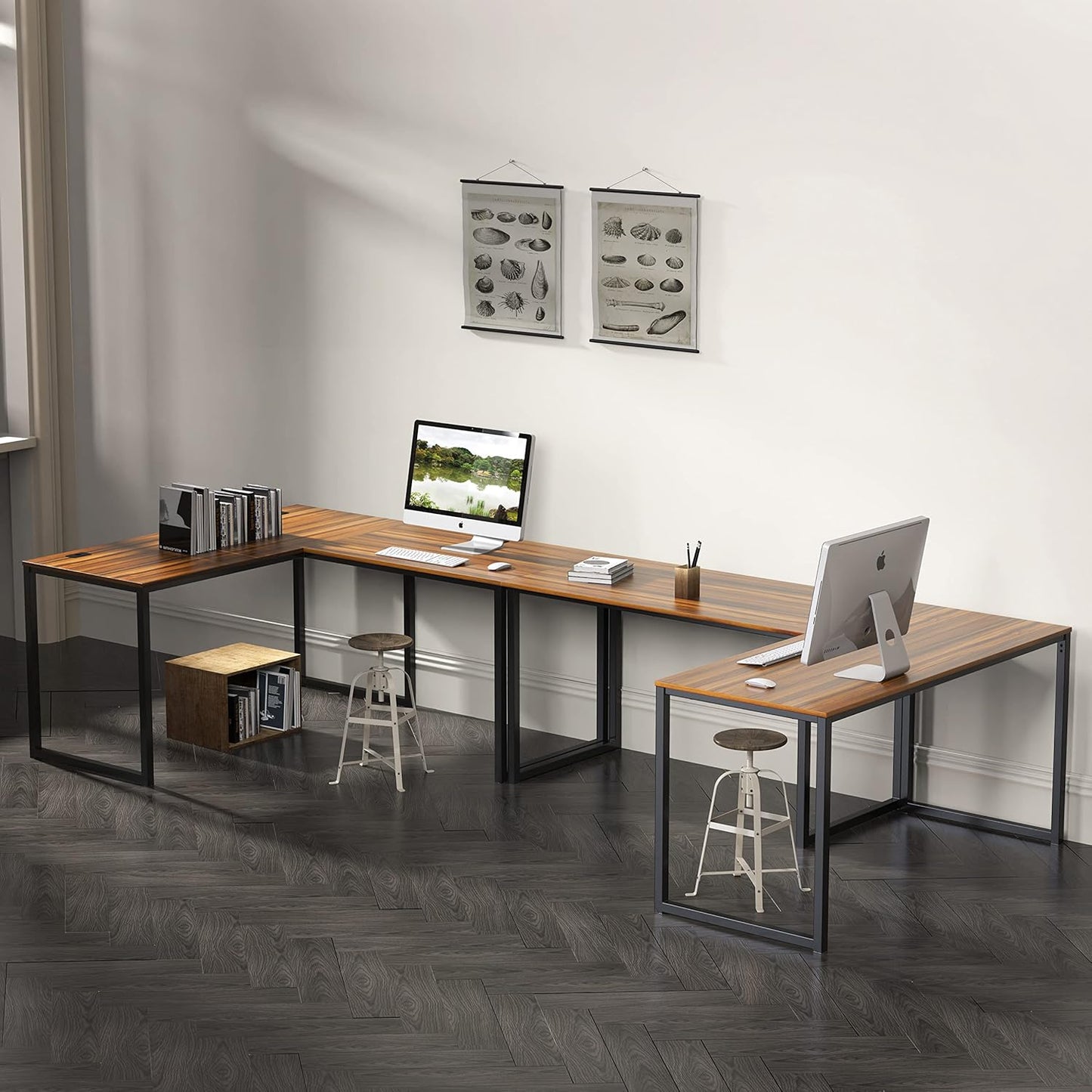 SHW Mission 48-Inch Home Office Computer Desk, Walnut