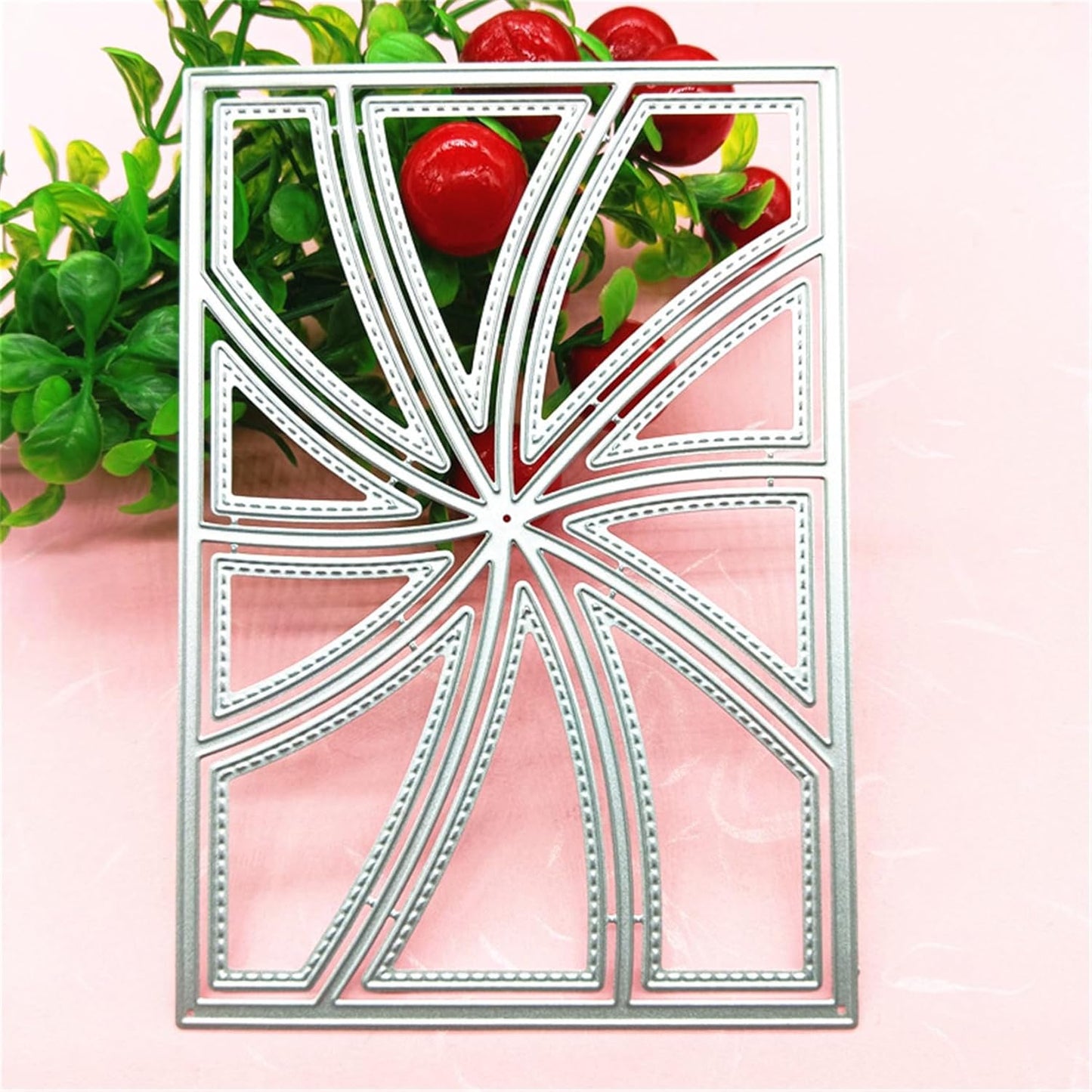 Mvchifay Cutting Dies for Card Making Metal Die-Cuts Scrapbooking Tool Hollow Frame DIY Craft Punch Template Embossing for Paper Album Decor (Whirl Frame-14x10cm)