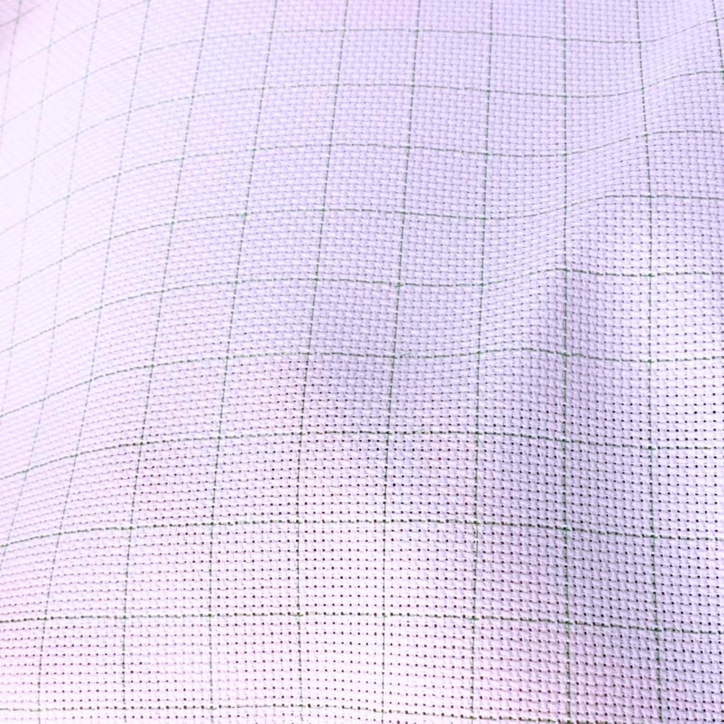 2 Sheets of 14 Count Pre-Gridded Aida Cloth – 21 x 21 Inch White with Green Guidelines Pre-Cut Fabric Squares – Cross Stitch Fabric – 100% Cotton – Ideal for Needlework – The Knotty Unicorn