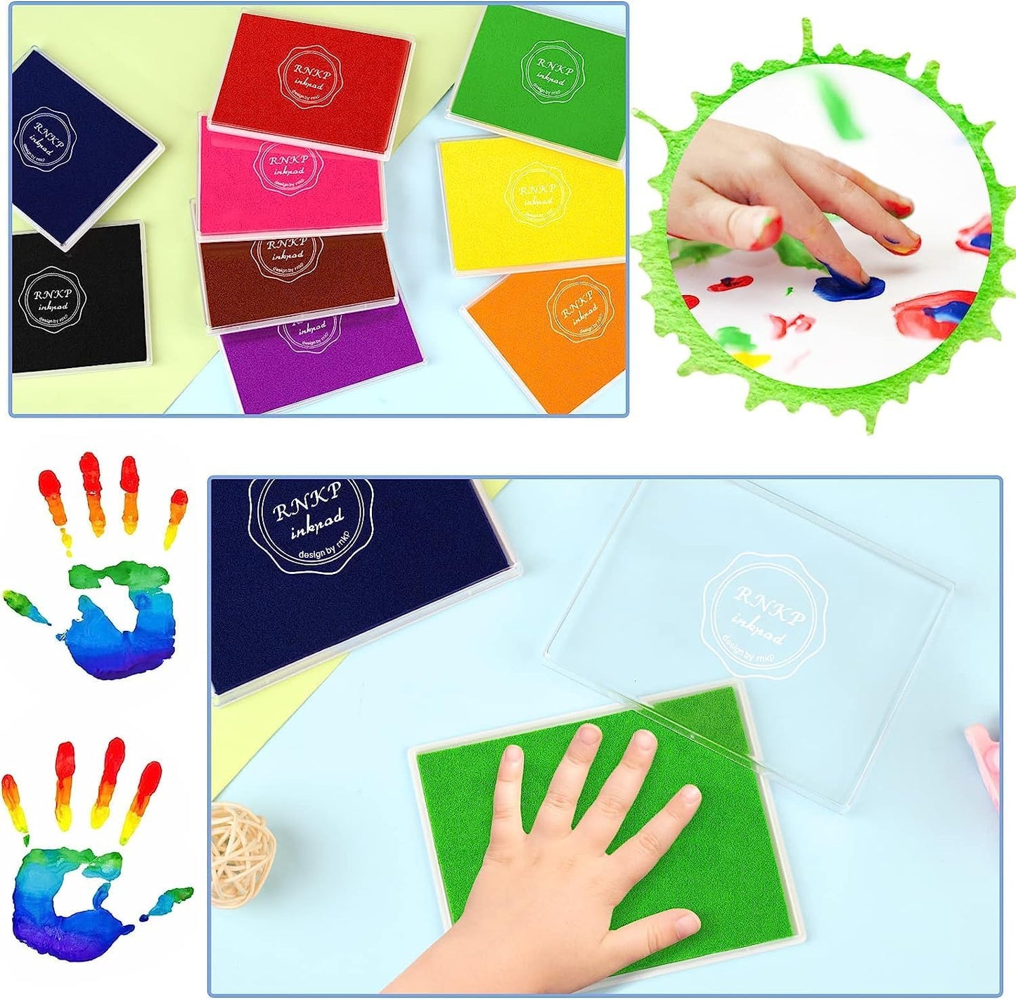 RNKP Large Yellow Ink Pad for Rubber Stamps, 5 × 4 inch Ink Stamp Pads Permanent for Paper Wood Fabric (Yellow)…