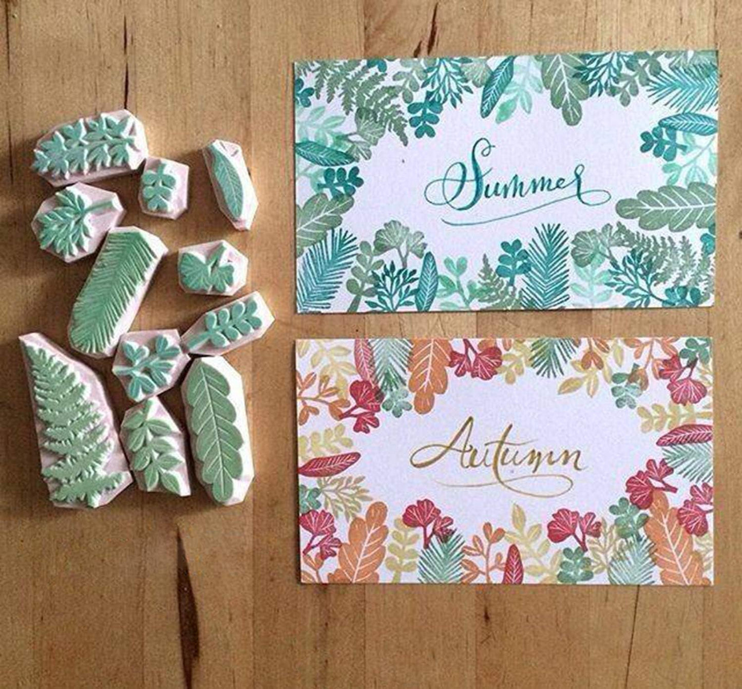 Tosnail 16 Pack 4" x 6" Rubber Stamp Carving Blocks, Soft Rubber for Beginners and Professional Craft Project - Green