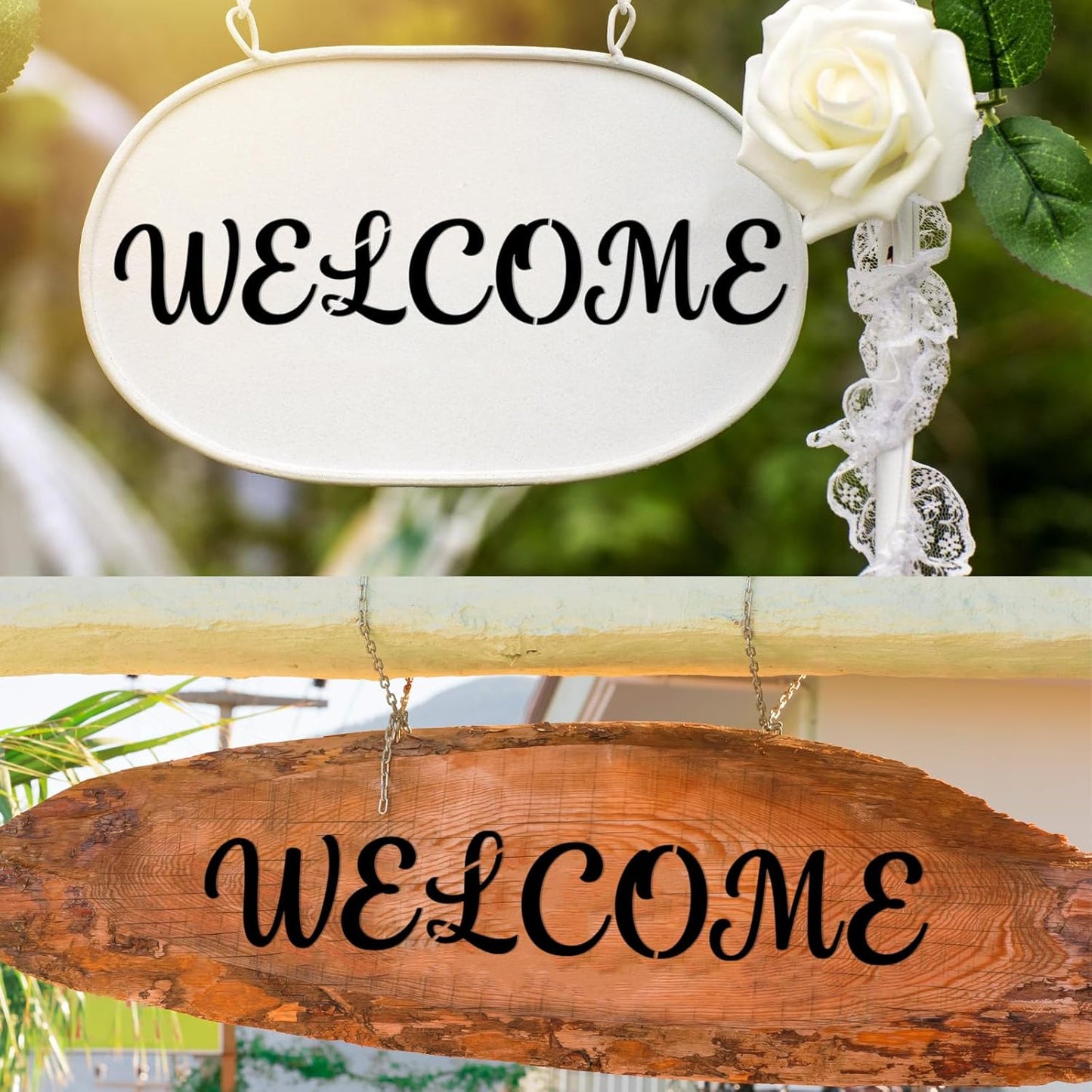 BAMIDELE 6 Inch Alphabet Letter Stencils for Painting, 66 Pcs Reusable Plastic Calligraphy Letter Stencils and Numbers Template Kit for Painting on Wood, Chalkboard, Fabric, Door Porch, Wall Art